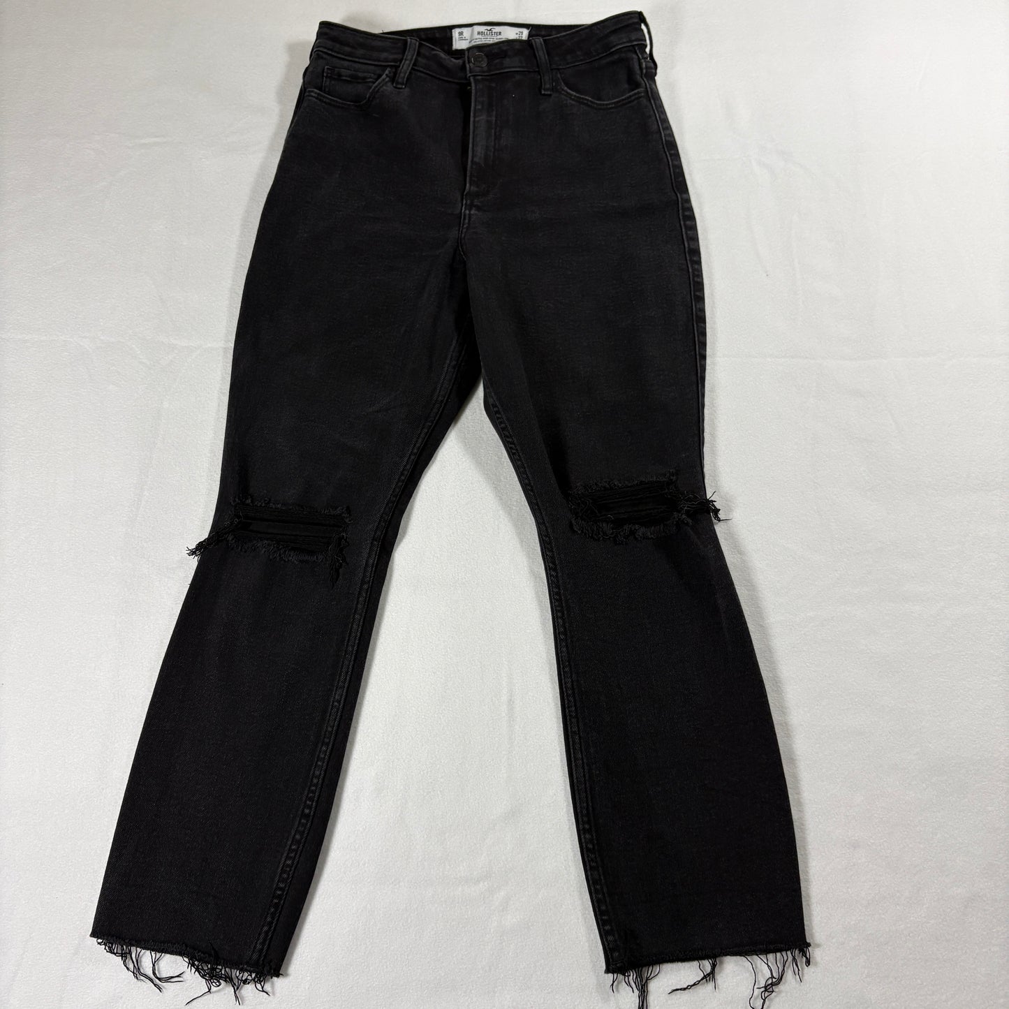 Hollister Jeans Womens 9R W29 L27 Black Distressed High Rise Skinny Ankle 90s Y2K