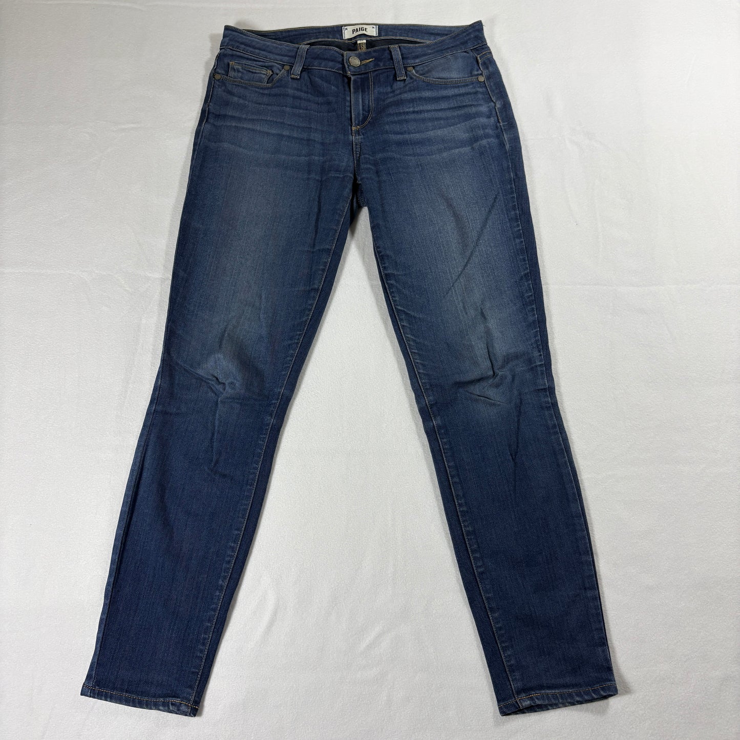Paige Jeans Womens 28 Skinny Mid Rise Blue Stretch Denim Premium Designer 90s Chic