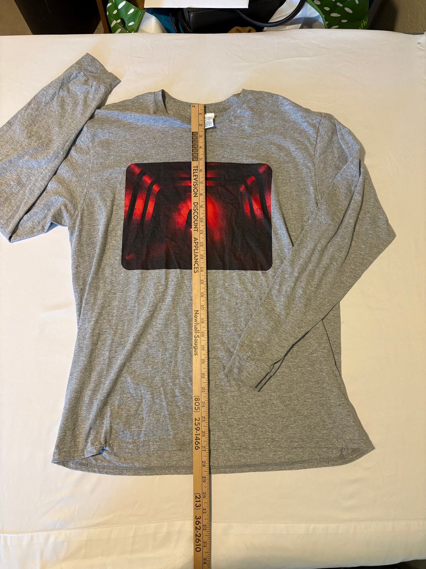 Star Wars Darth Vader Red Tunnel Graphic Shirt L Delta Soft Long Sleeve Gray Tee