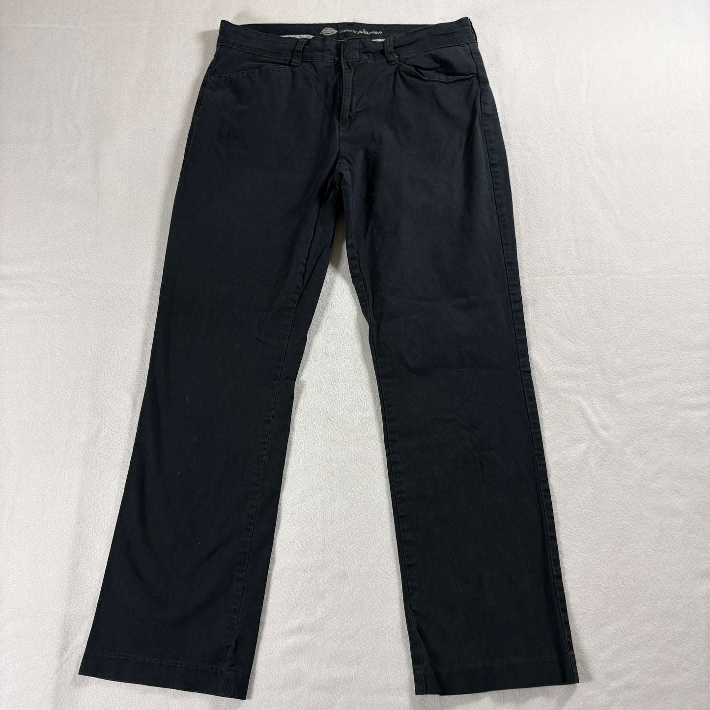 Dickies Womens Work Pants Black Straight Leg Stretch Utility Casual 12R 30x30