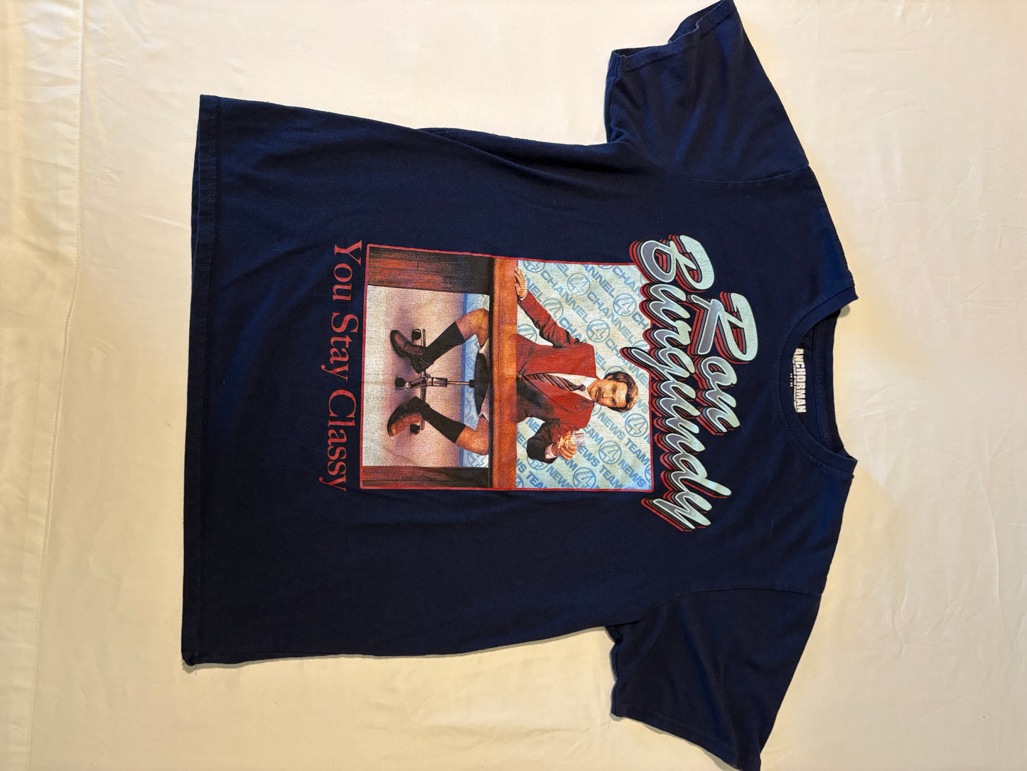 Ron Burgundy Anchorman Shirt Men’s M You Stay Classy Funny Graphic Tee Will Ferrell