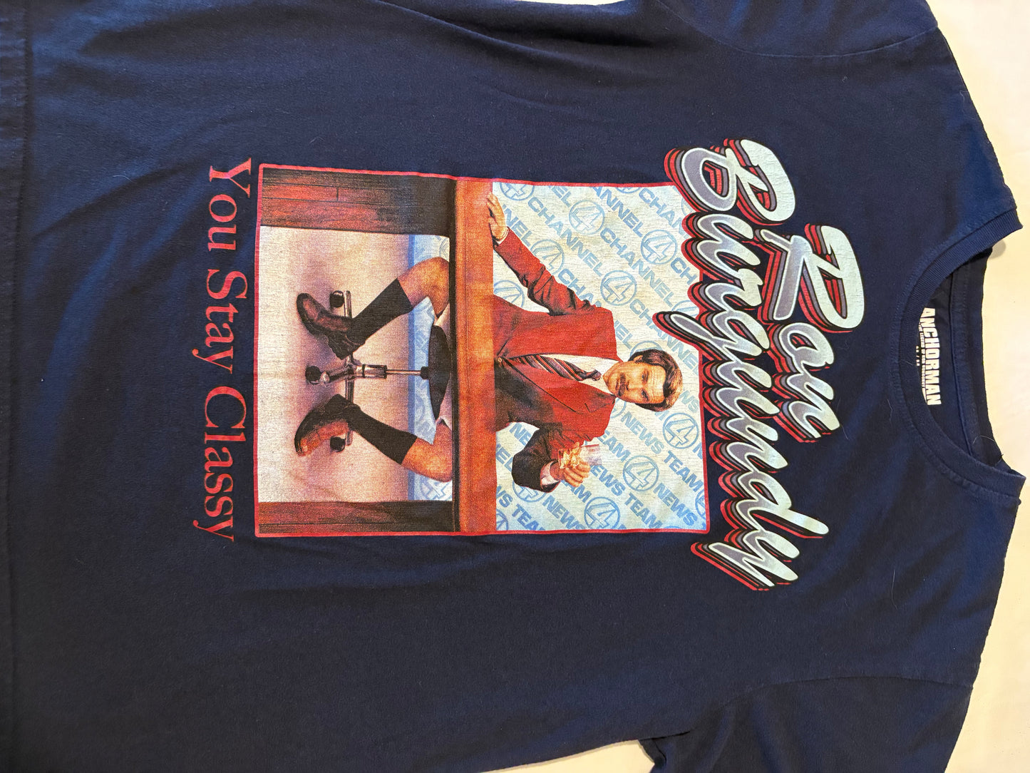 Ron Burgundy Anchorman Shirt Men’s M You Stay Classy Funny Graphic Tee Will Ferrell