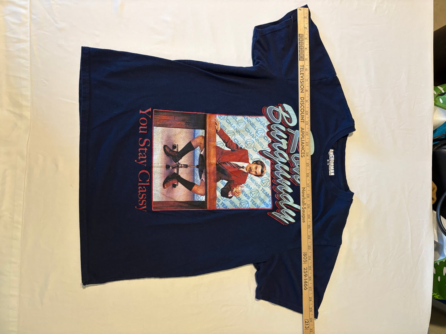 Ron Burgundy Anchorman Shirt Men’s M You Stay Classy Funny Graphic Tee Will Ferrell