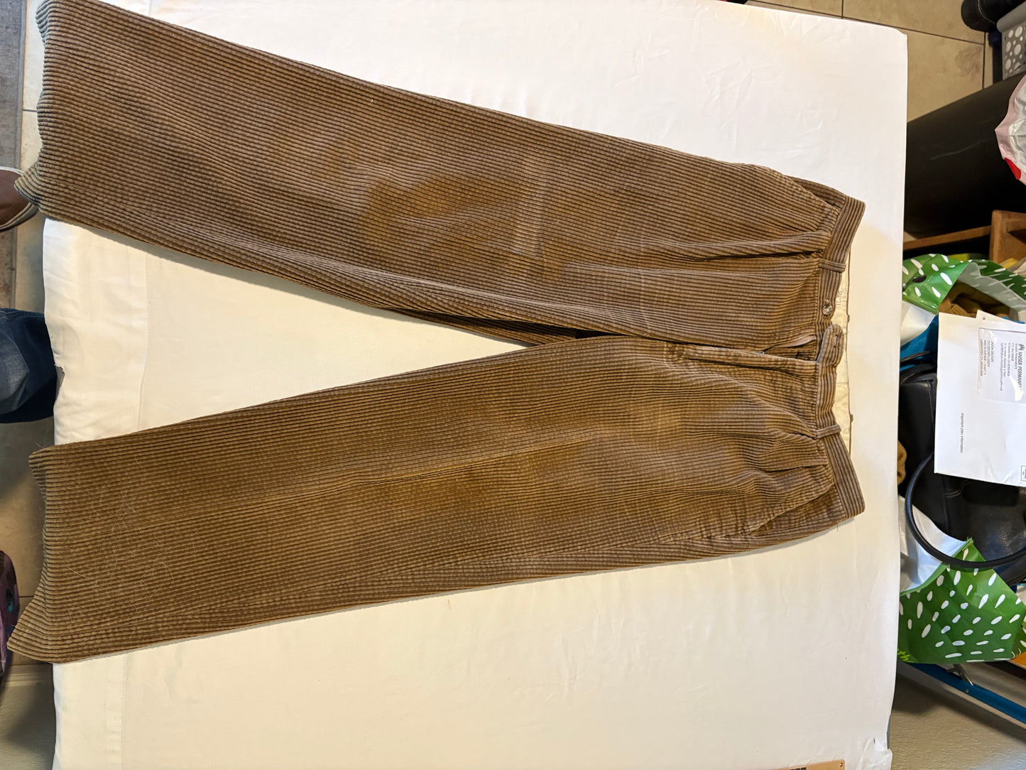 Vintage OakTree Brown Corduroy Pants Men’s 32x30 High Waist Wide Wale Retro 90s