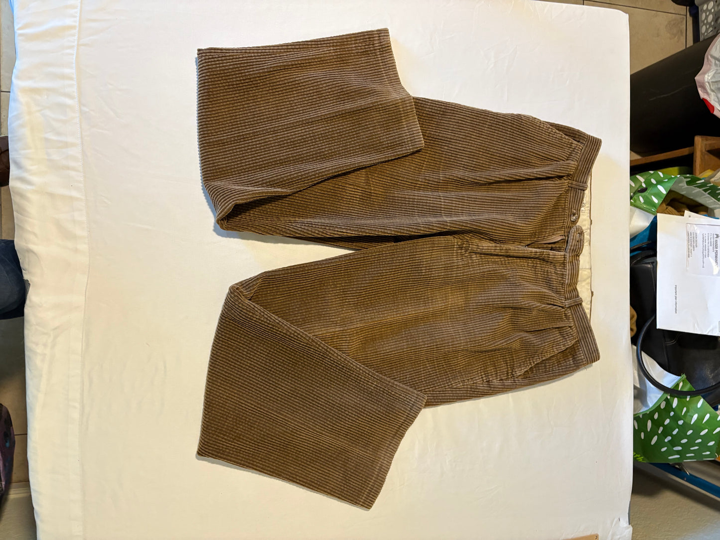 Vintage OakTree Brown Corduroy Pants Men’s 32x30 High Waist Wide Wale Retro 90s