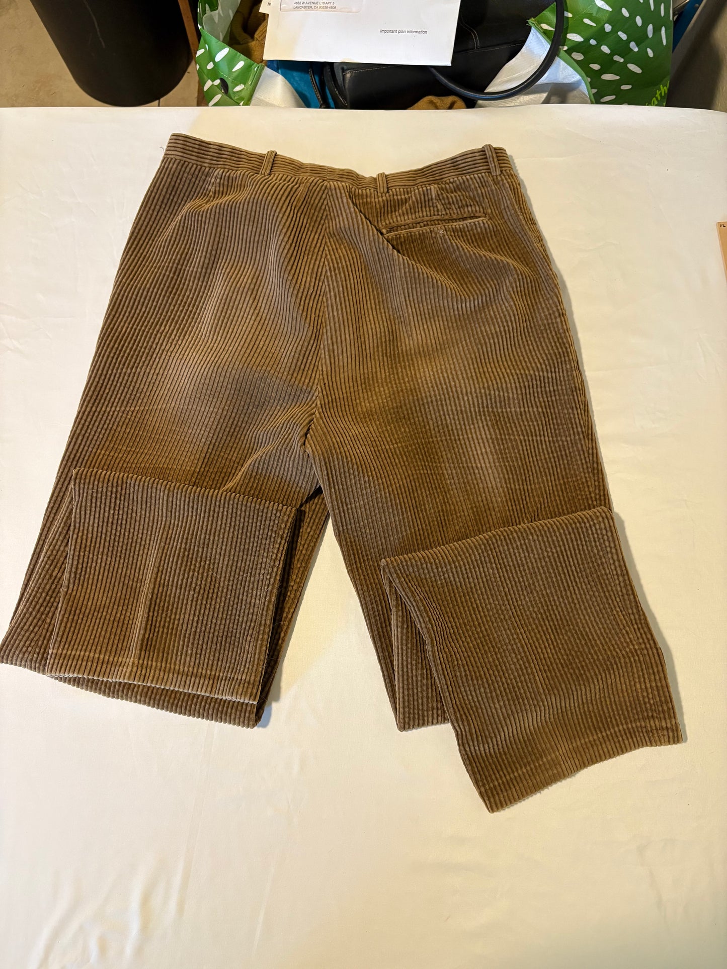 Vintage OakTree Brown Corduroy Pants Men’s 32x30 High Waist Wide Wale Retro 90s