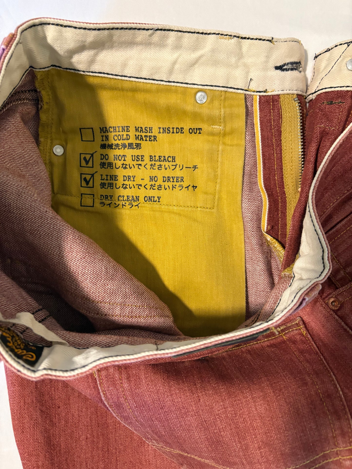 Civilianaire Japanese Selvedge Denim Jeans 31 Red Made in LA Rare Style #131394
