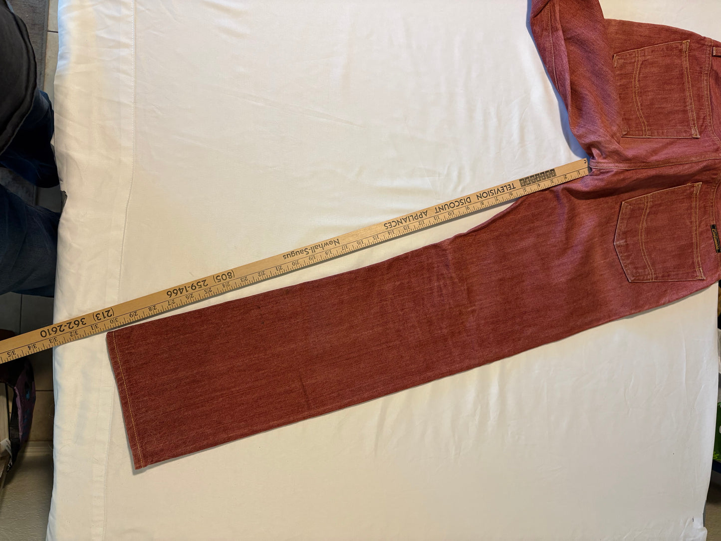 Civilianaire Japanese Selvedge Denim Jeans 31 Red Made in LA Rare Style #131394