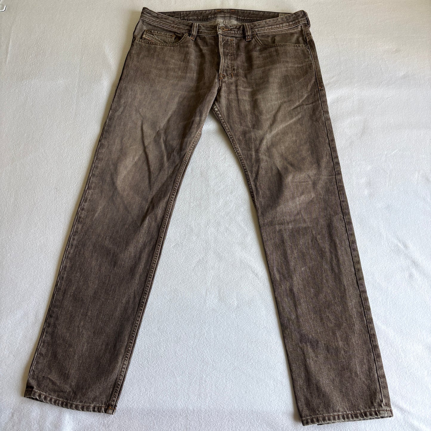 Diesel Safado Mens 38x33 Slim Straight Brown Gray Vintage 90s Denim Jeans Skates