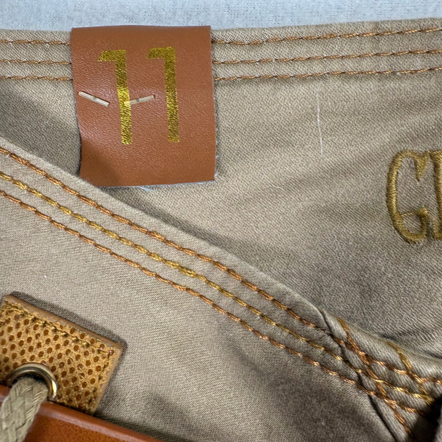 Clash Jeans USA Womens Size 11 Tan Brown Slim Fit Y2K Vintage Pants With Belt