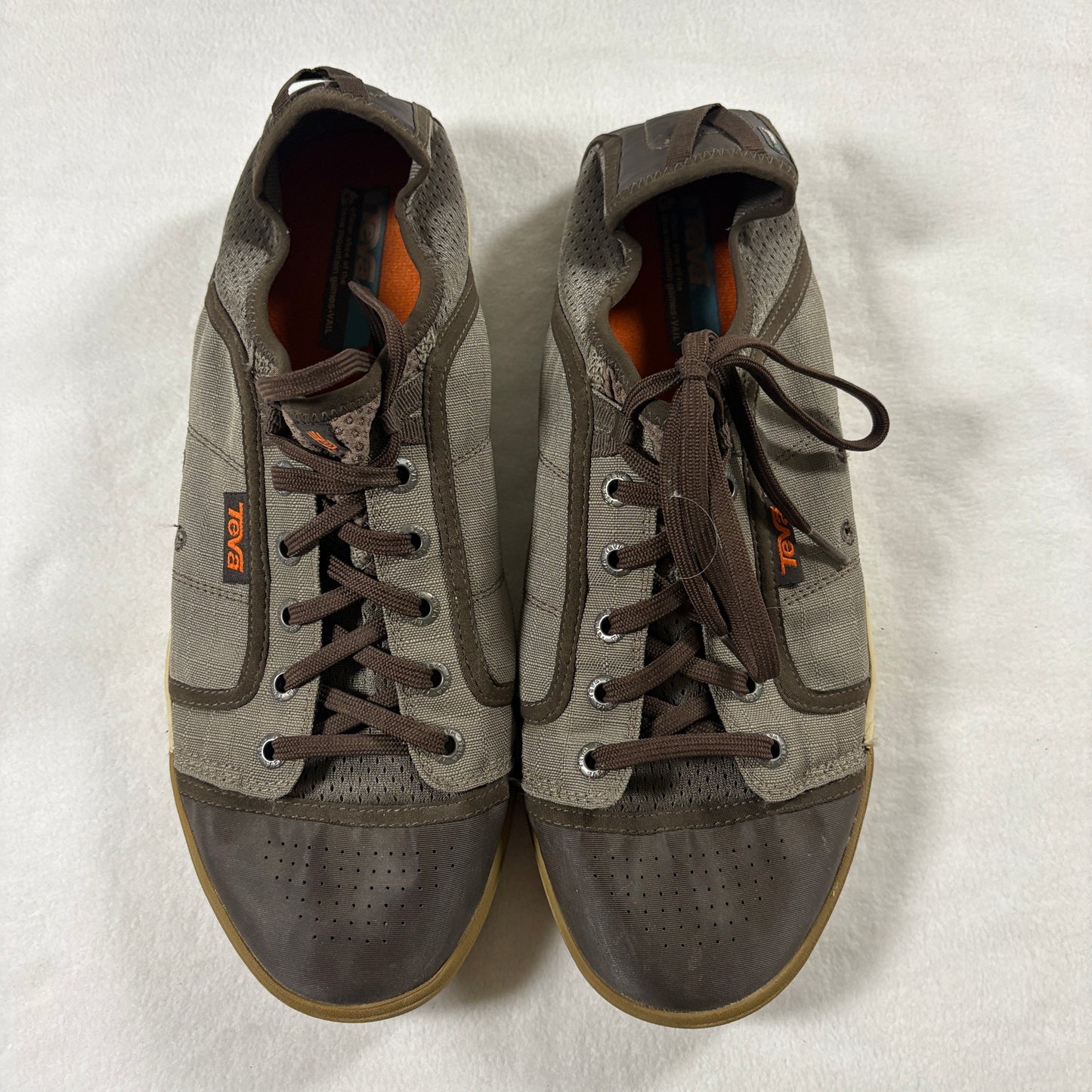 Teva Lace Up Hiking Shoes Mens 12 Trail Outdoor Casual Brown Spider Rubber