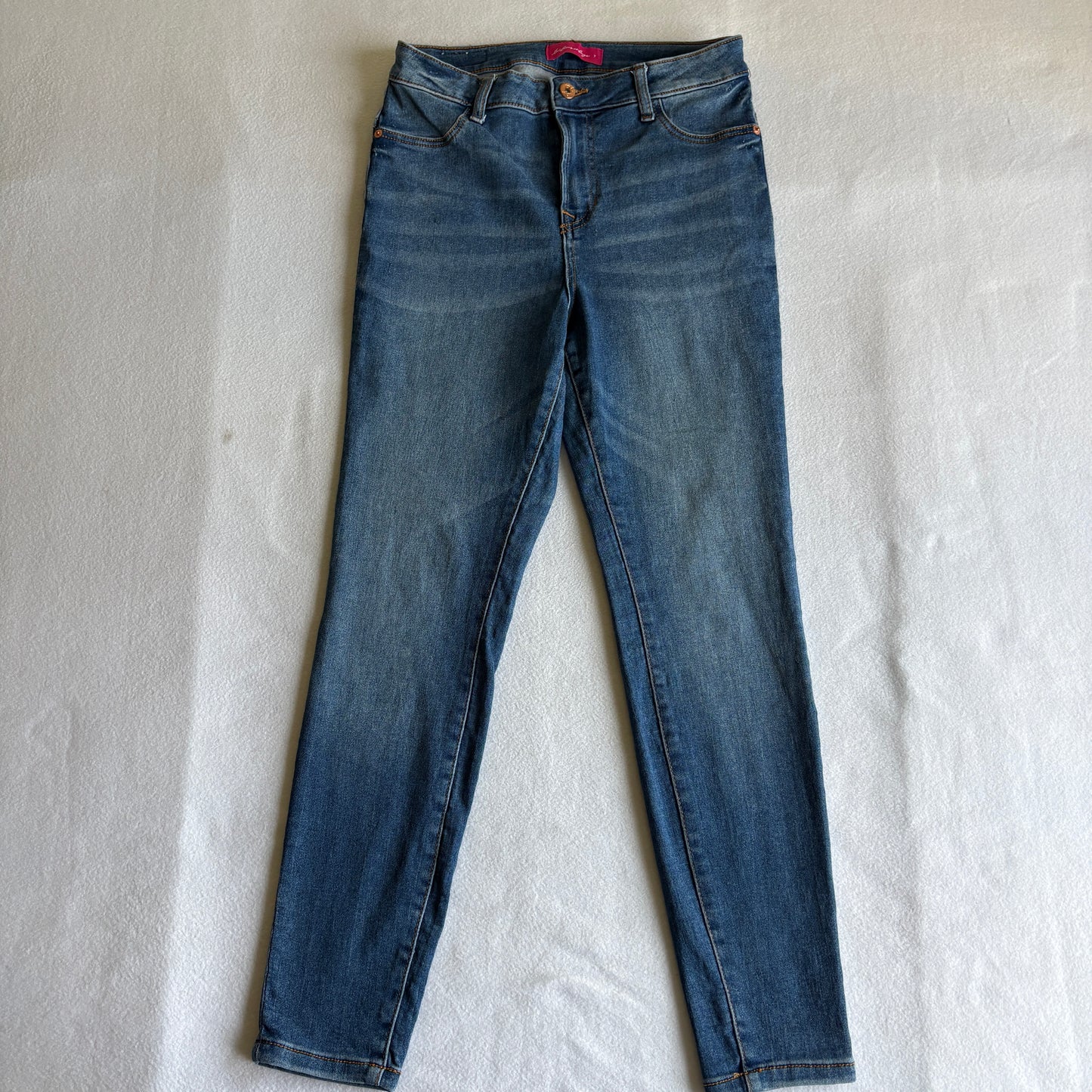 Till Mintage Womens 7 Skinny Stretch Jeans Blue Denim Mid Rise Casual Y2K Street