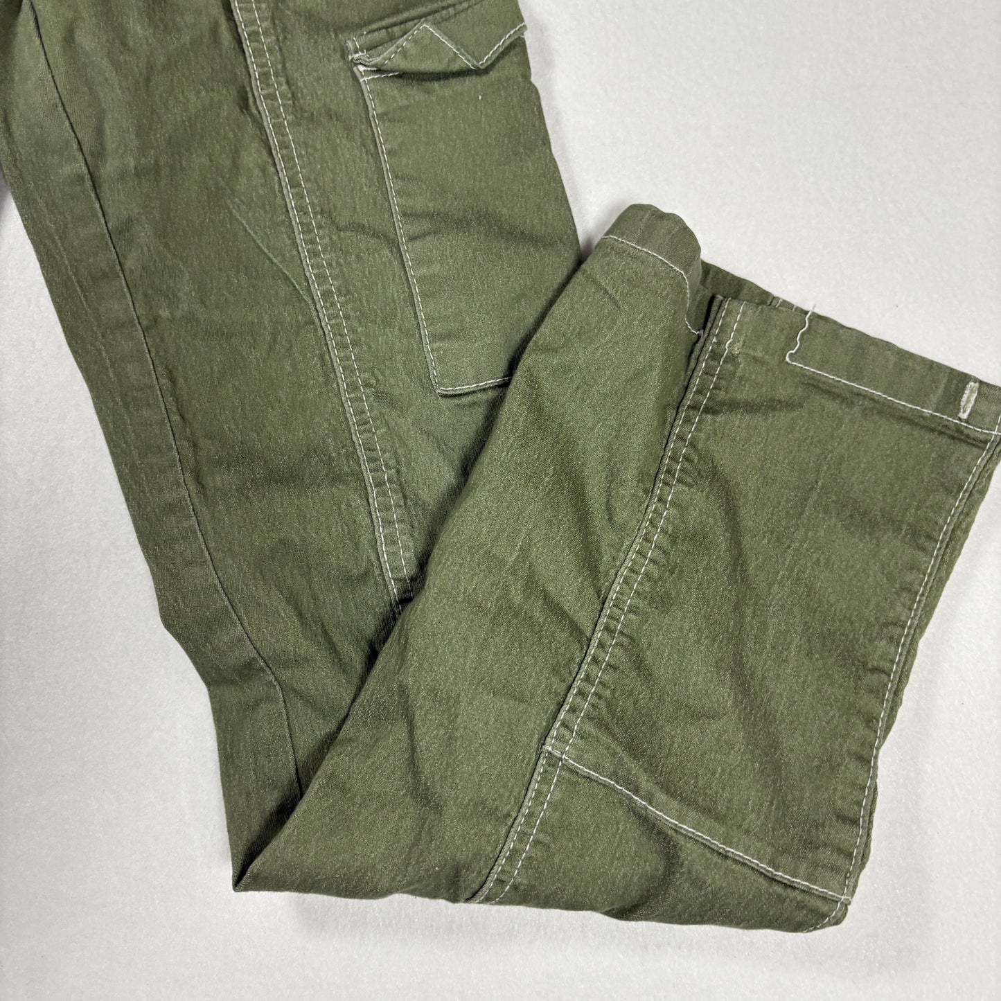VIP Jeans Womens Green Cargo Pants Size 1 Low Rise Y2K 2000s Utility Stretch