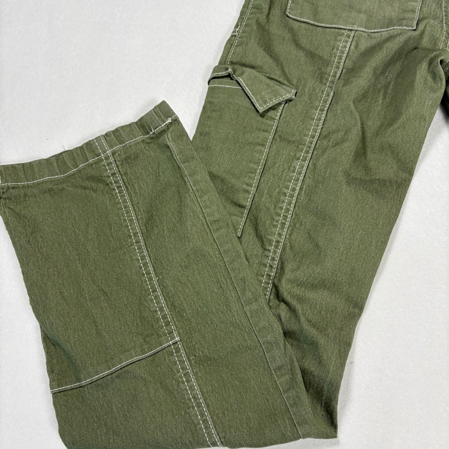 VIP Jeans Womens Green Cargo Pants Size 1 Low Rise Y2K 2000s Utility Stretch