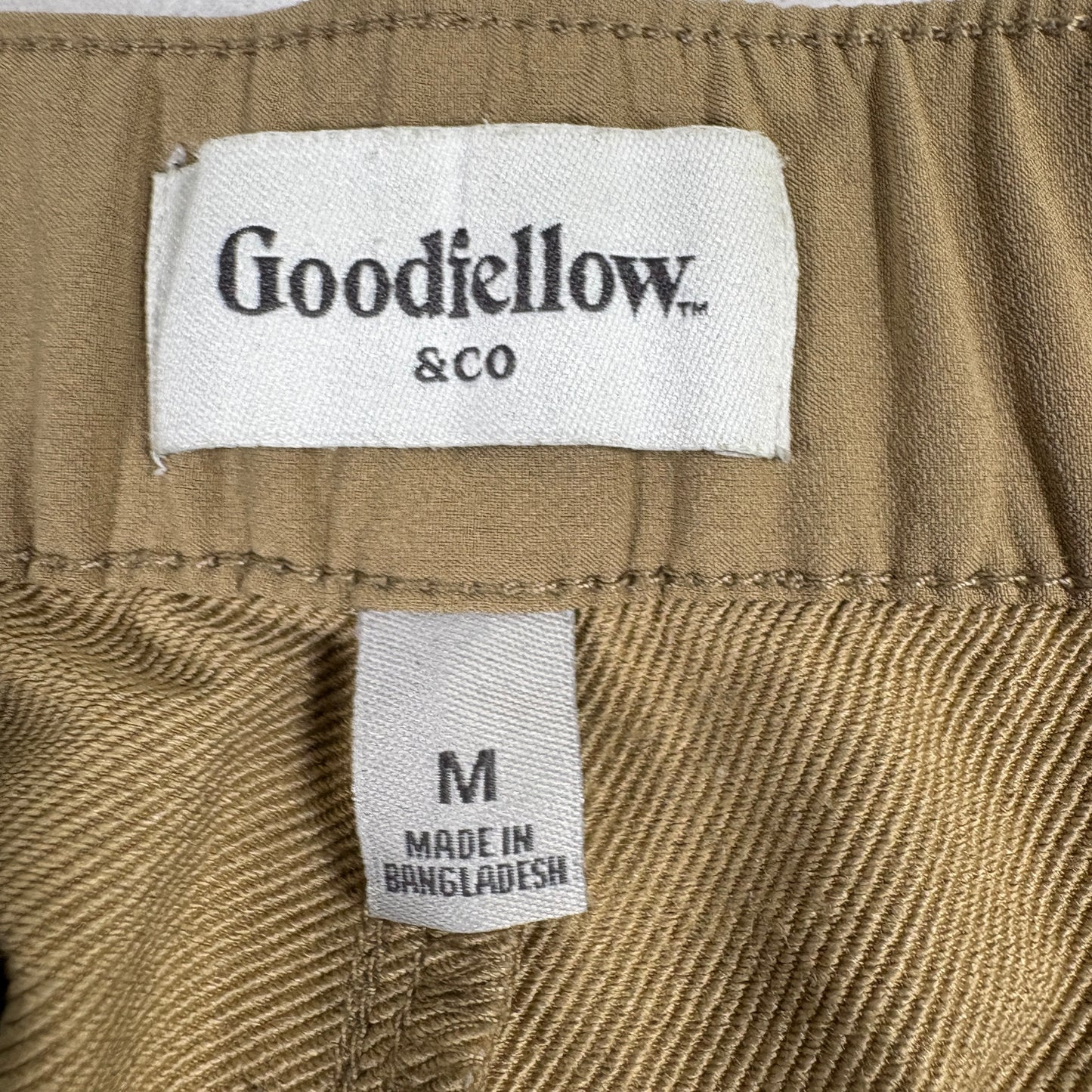 Goodfellow & Co Mens Jogger Pants Size M Tan Khaki Casual Streetwear Drawstring