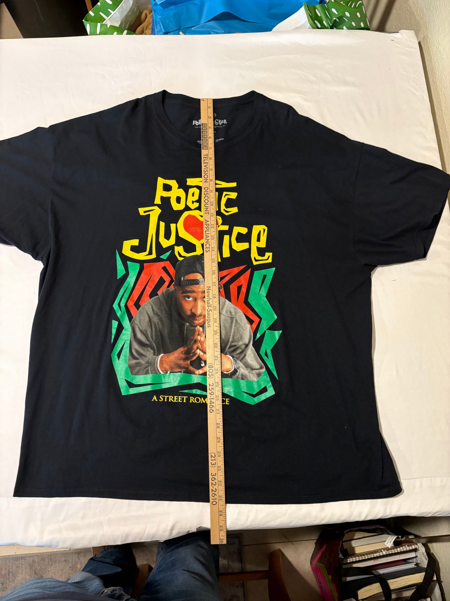 Poetic Justice Tupac Shirt 4XL A Street Romance Black Graphic Tee Hip Hop 2019