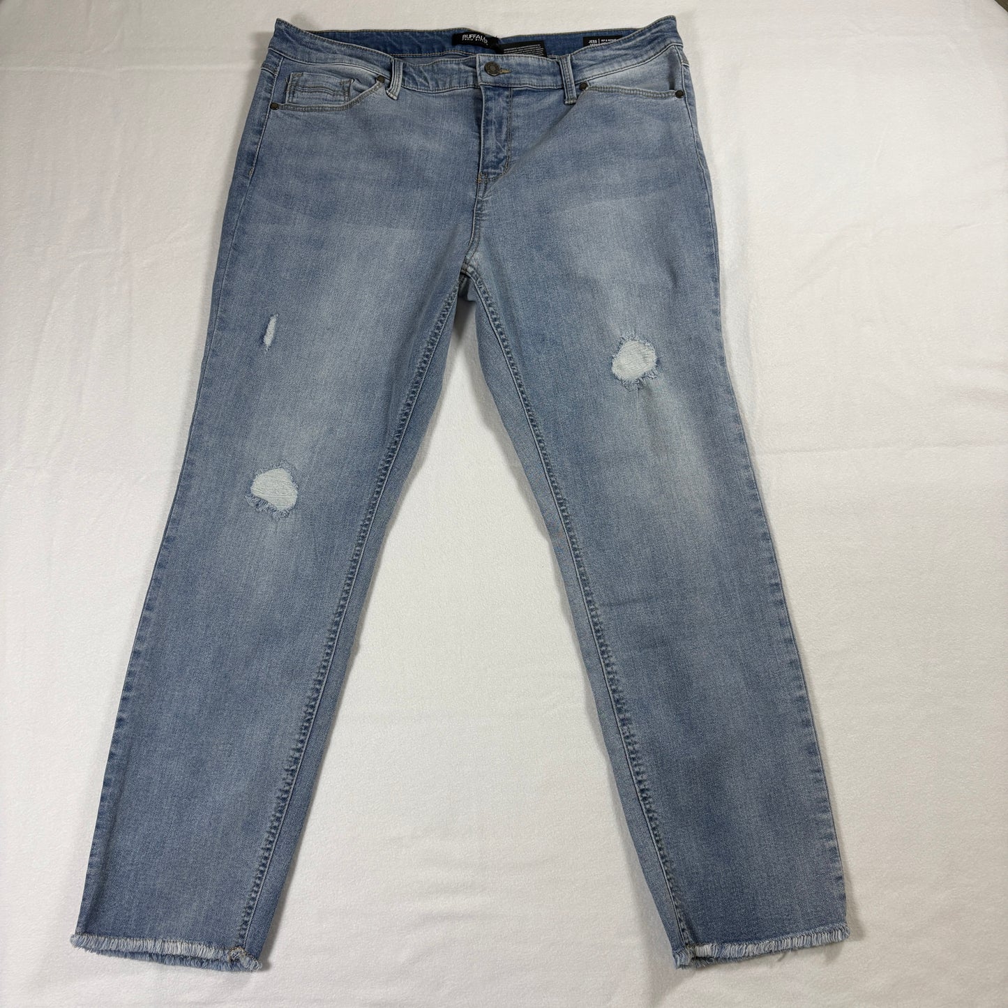 Buffalo David Bitton Jeans Womens 14/34 Light Wash Distressed Skinny Y2K Grunge