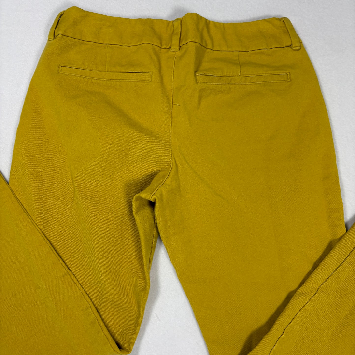 Old Navy Womens Pixie Pants Size 6 Mustard Yellow Mid Rise Slim Fit Stretch Chino