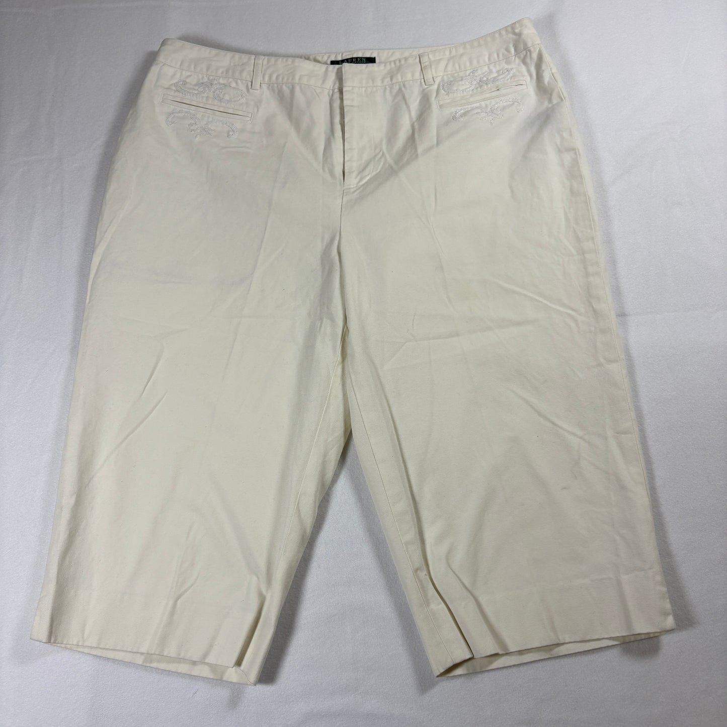 Lauren Ralph Lauren Shorts Womens 16W White Cotton Bermuda Dressy Classic Style