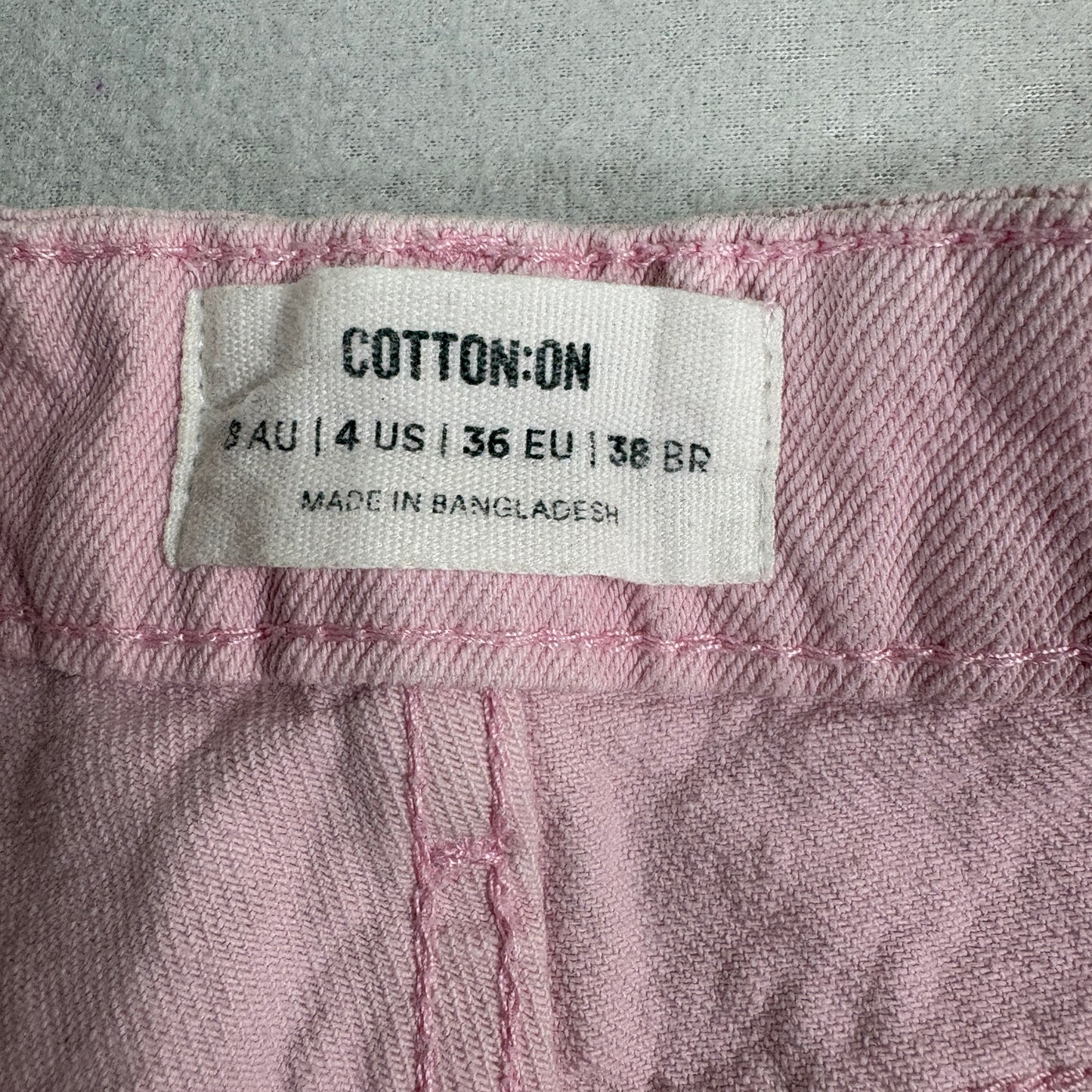 Cotton On Womens Jeans 4 Pink Y2K High Rise Straight Denim Grunge 90s Vintage