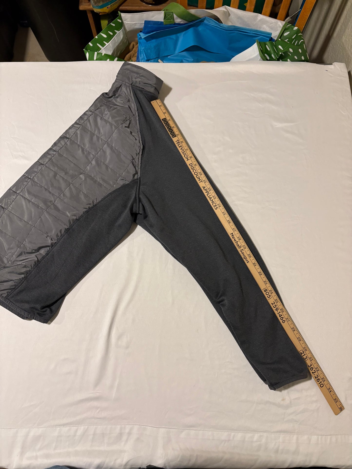 Orvis XL Full Zip Jacket Gray Quilted Softshell Hybrid Outdoor Mens Coat