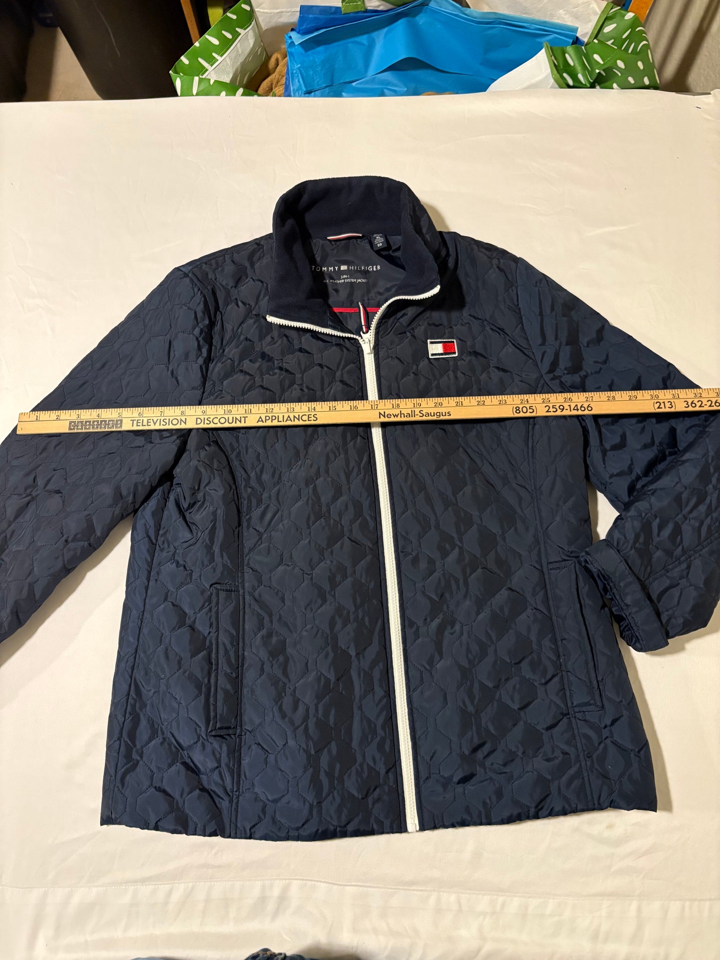 Tommy Hilfiger XL Navy 3-in-1 Jacket Quilted All Weather Zip Coat Mens