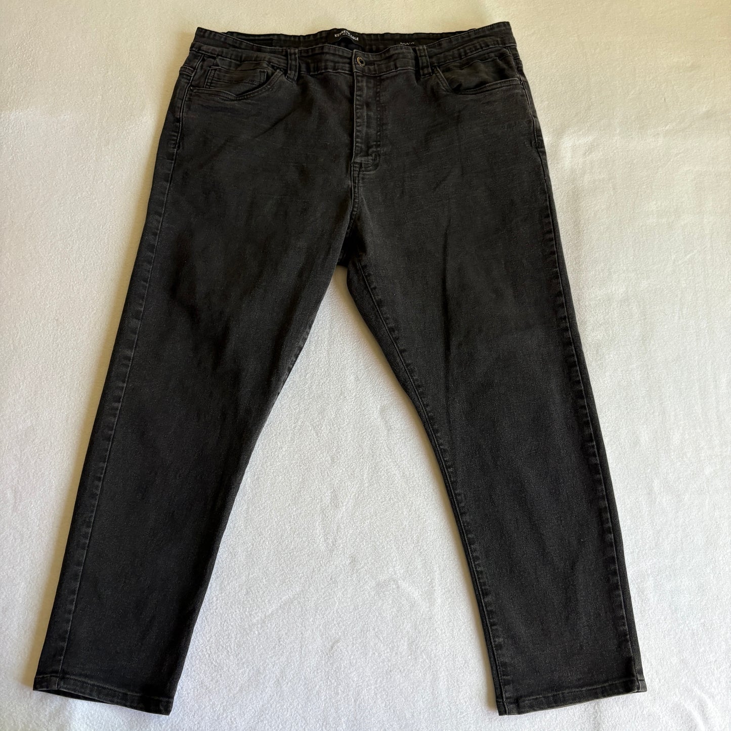 Kenneth Cole Mens 40x29 Straight Fit Black Denim Jeans Vintage Y2K Grunge Retro!