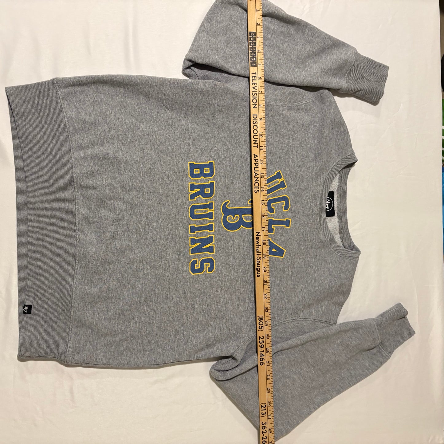 UCLA Bruins Crewneck Sweatshirt Gray Size S ’47 Brand NCAA Pullover Sweater
