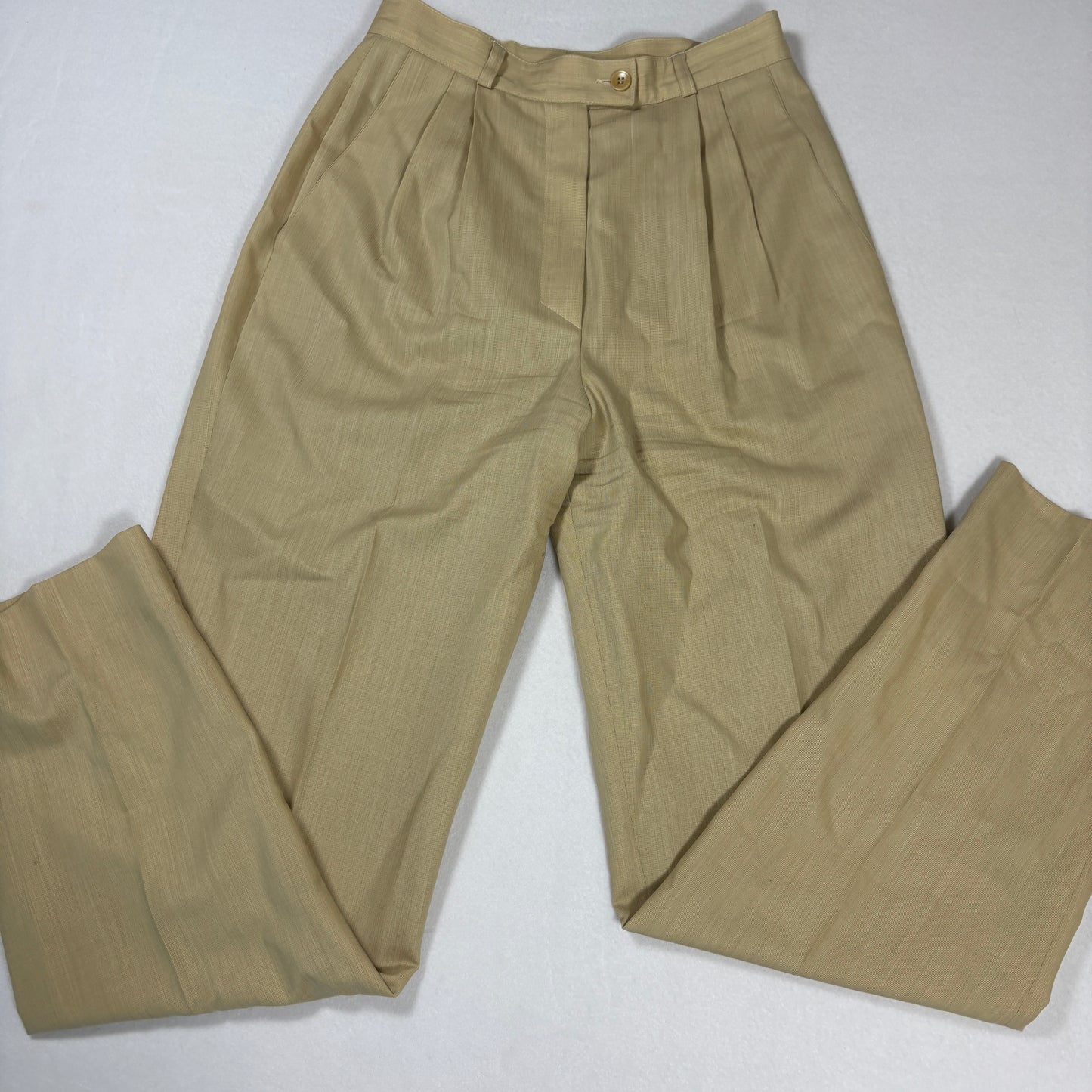 Zanella Womens Wool Pants Beige Made Italy Pleated Baggy Trousers Neiman Marcus