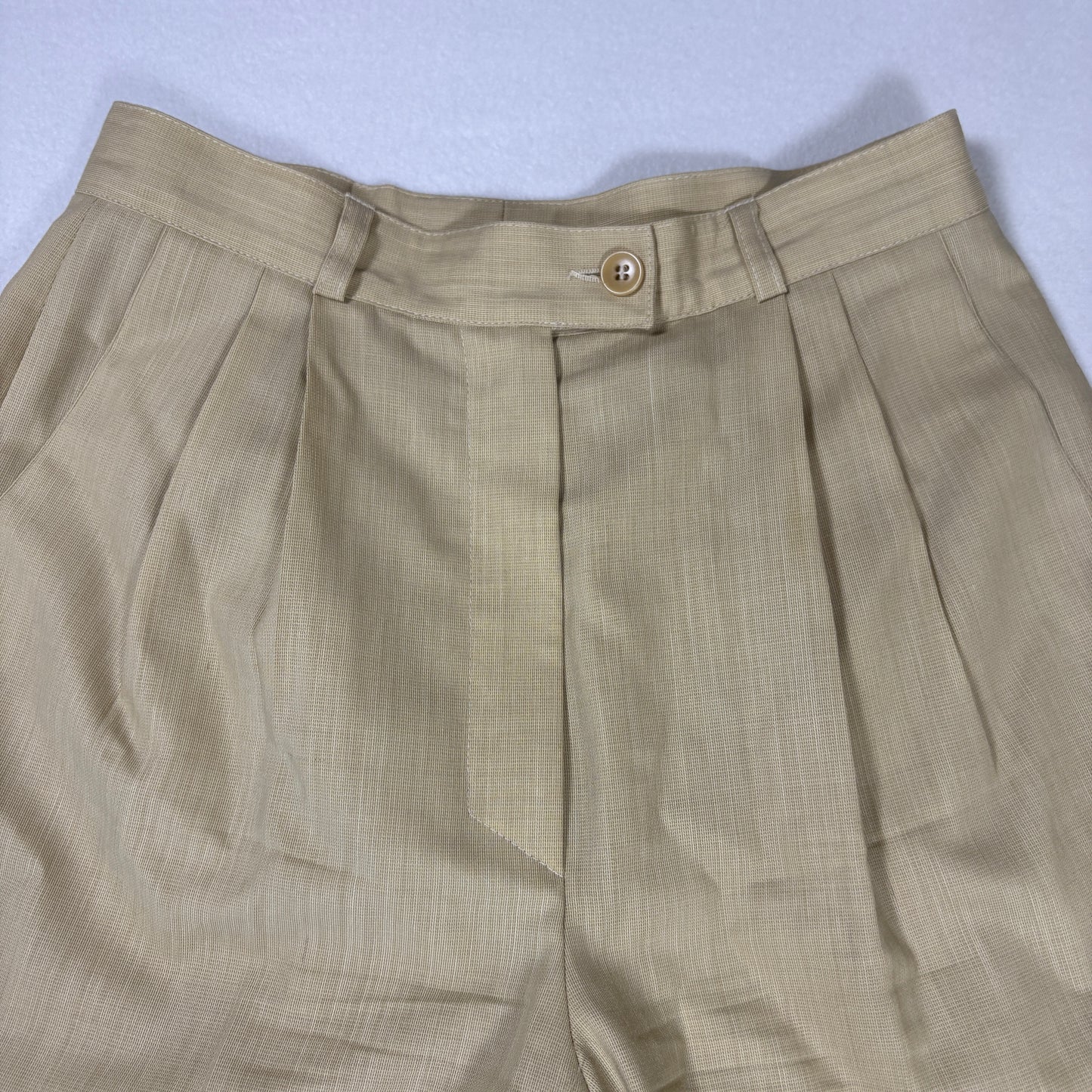 Zanella Womens Wool Pants Beige Made Italy Pleated Baggy Trousers Neiman Marcus