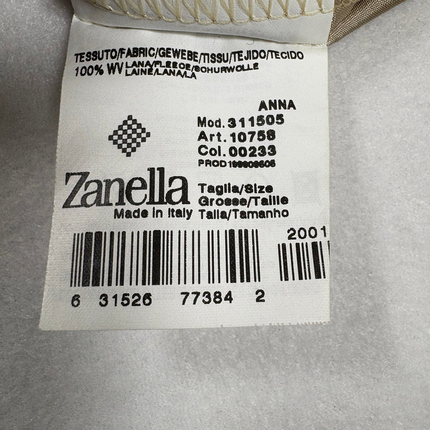 Zanella Womens Wool Pants Beige Made Italy Pleated Baggy Trousers Neiman Marcus
