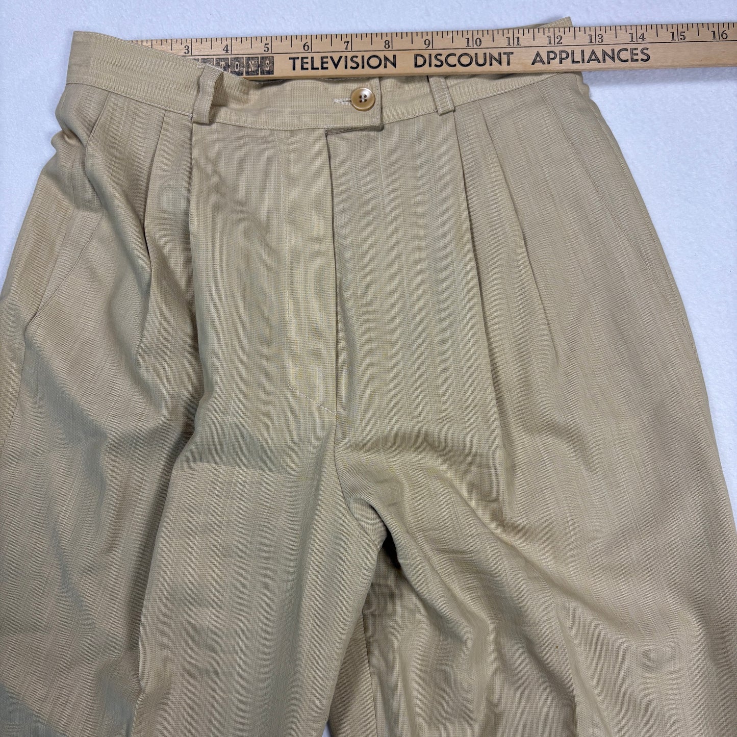 Zanella Womens Wool Pants Beige Made Italy Pleated Baggy Trousers Neiman Marcus