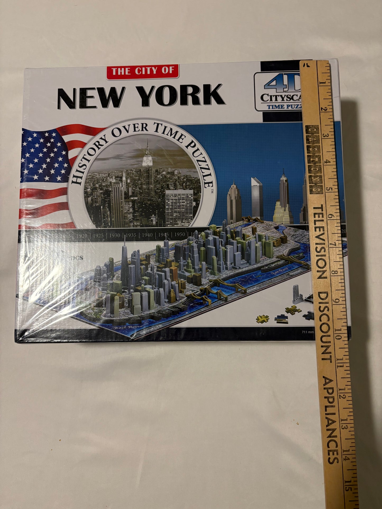 4D Cityscape New York Puzzle 1100+ Pcs Time Puzzle Skyline History Over Time 3D