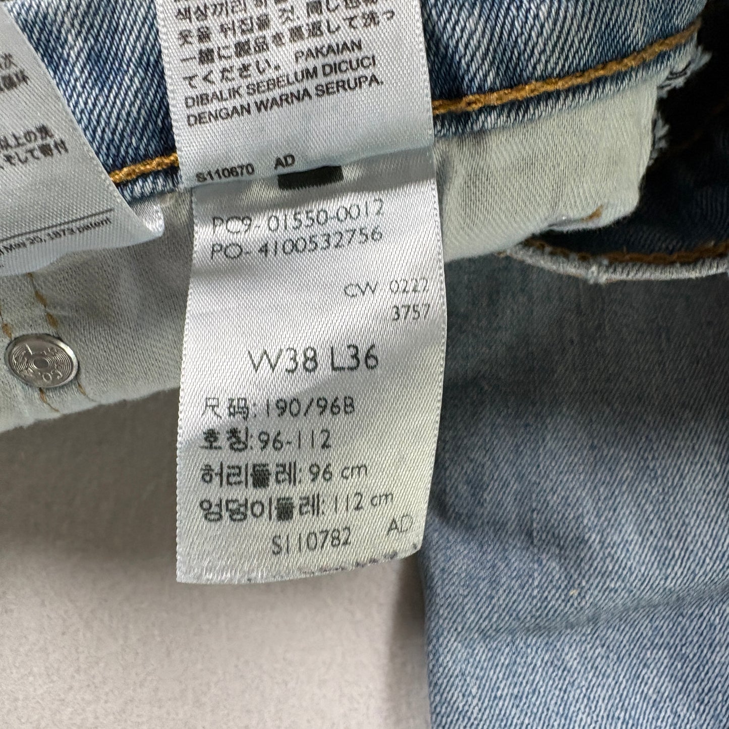 Levis Mens 550 Relaxed Jeans W38 L36 Light Wash Denim Y2K Baggy 90s Grunge