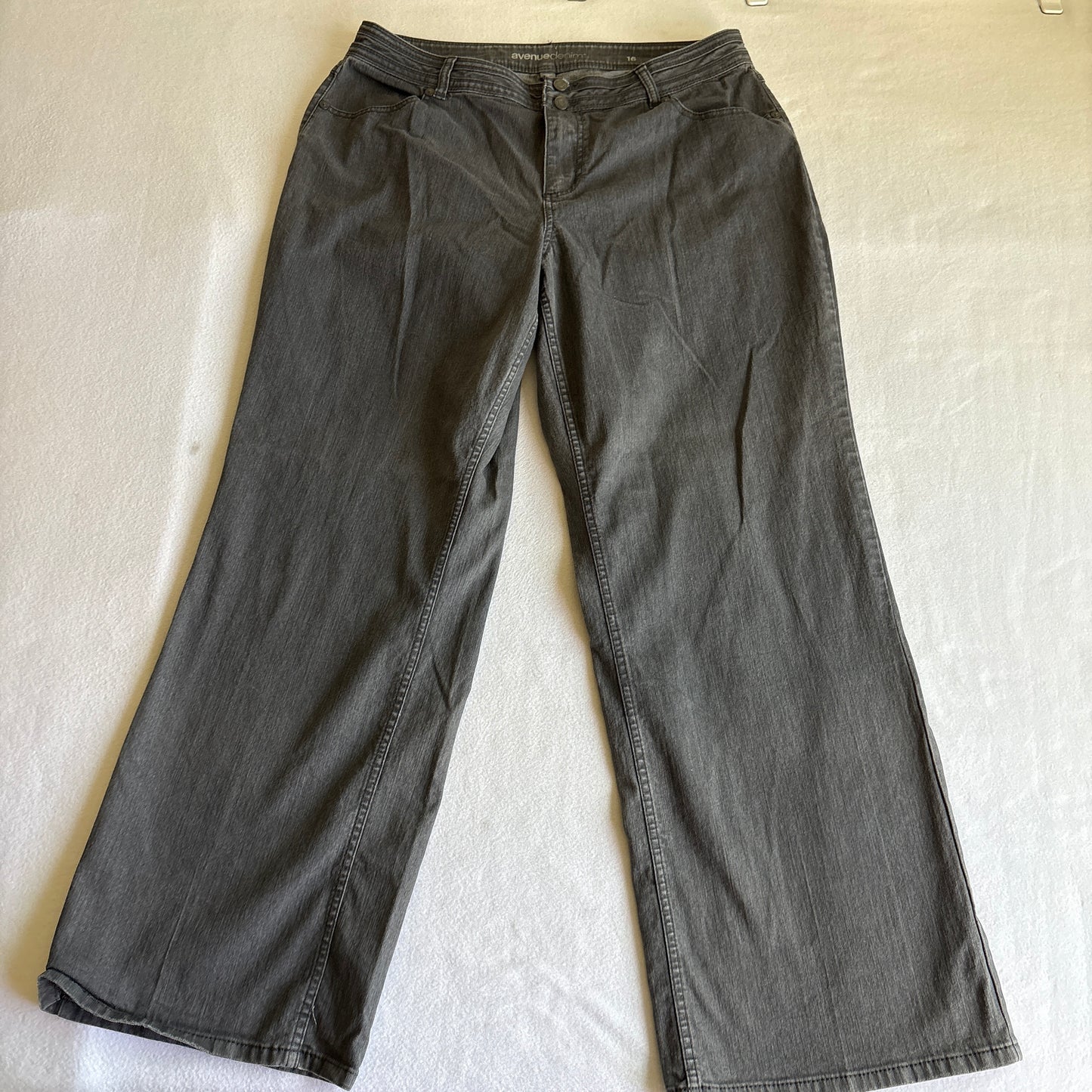 Avenue Denim Womens Size 16 High Rise Straight Gray Stretch Jeans Retro Y2K Plus