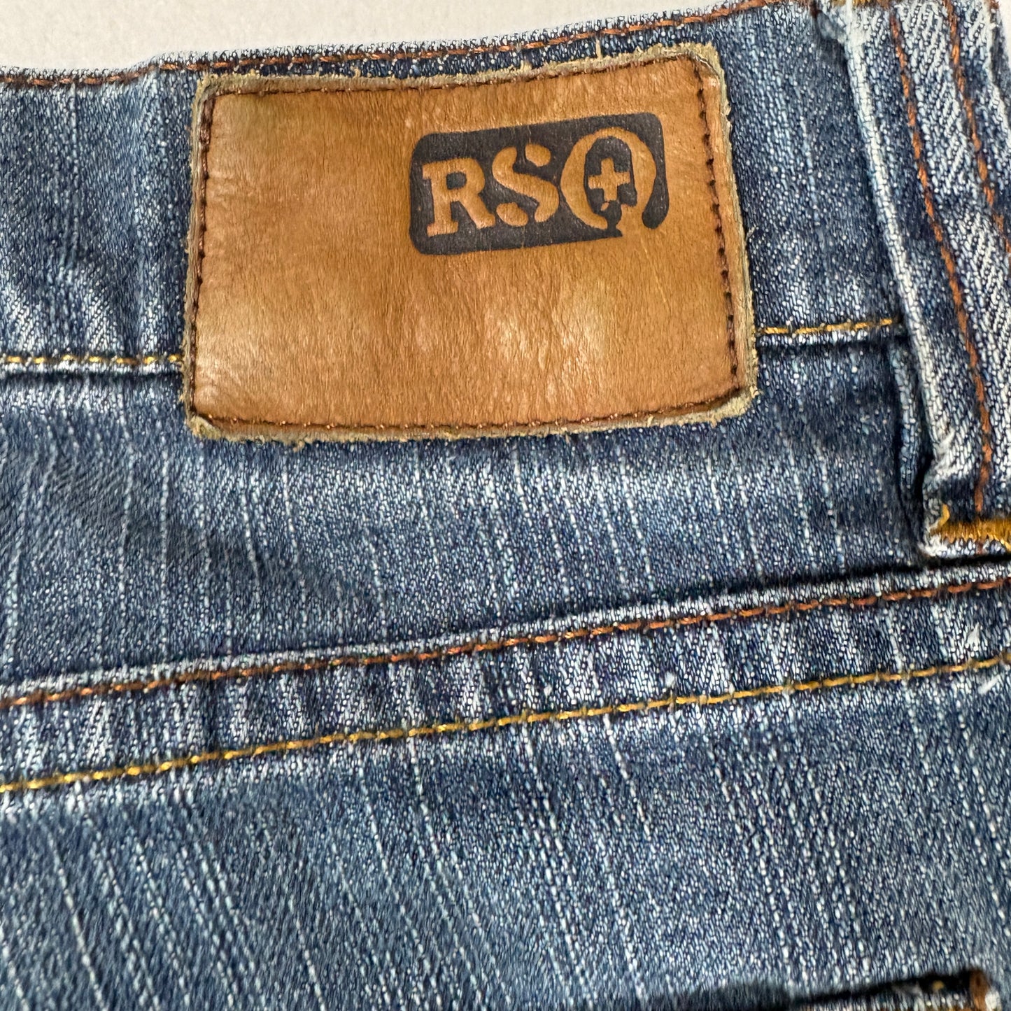 RSQ Mens London Skinny Jeans 31x30 Blue Distressed Ripped Y2K 90s Grunge Denim