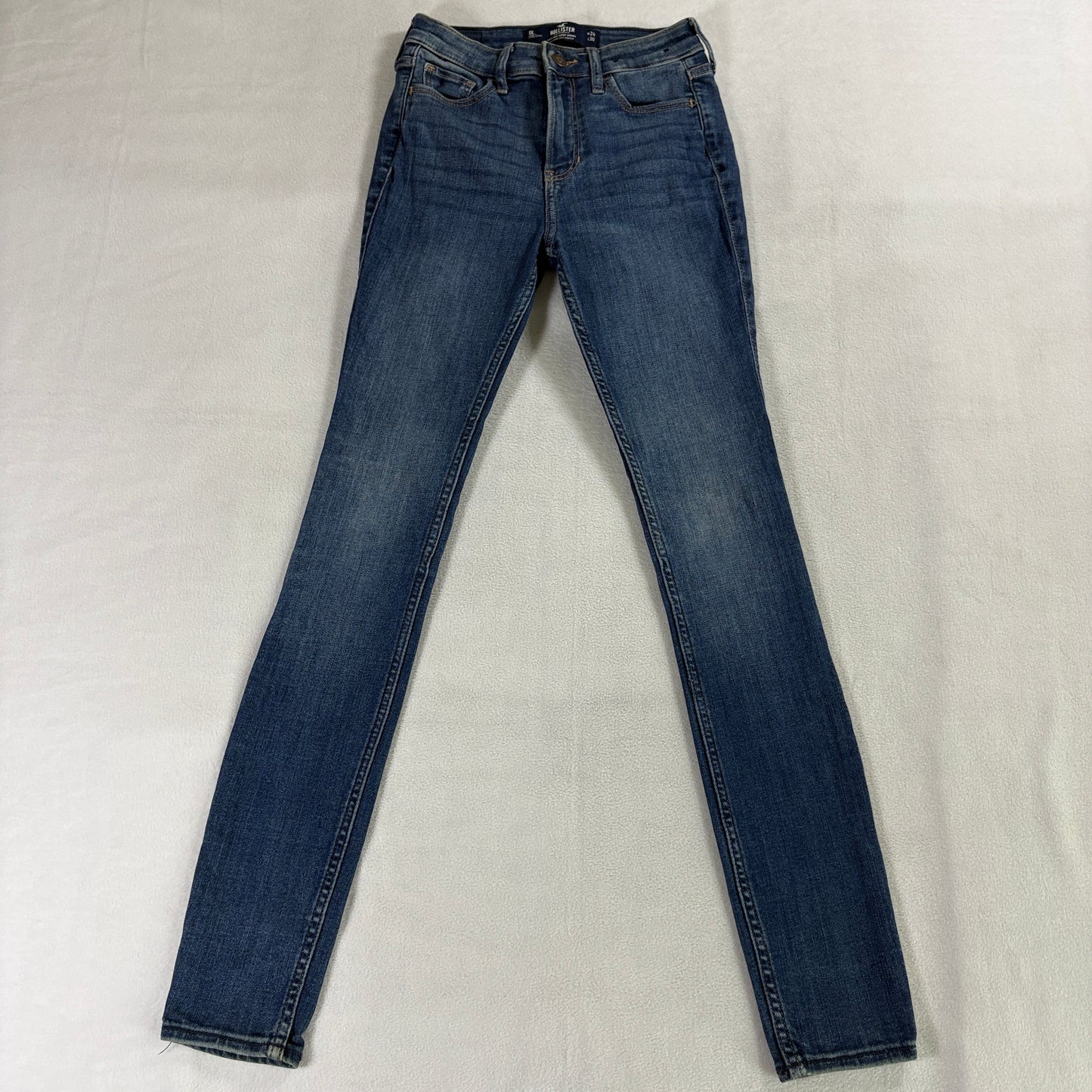 High Rise Skinny Jeans Hollister W24 L30 Fits Like 23X29 Blue Stretch Denim