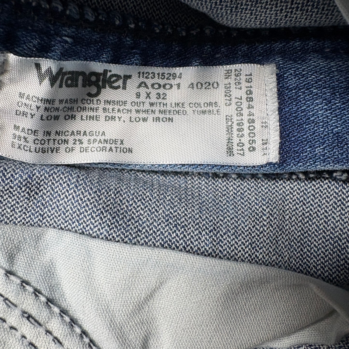 Wrangler Mens Jeans 9X32 Dark Blue Denim Relaxed Fit Y2K 90s Grunge Vintage