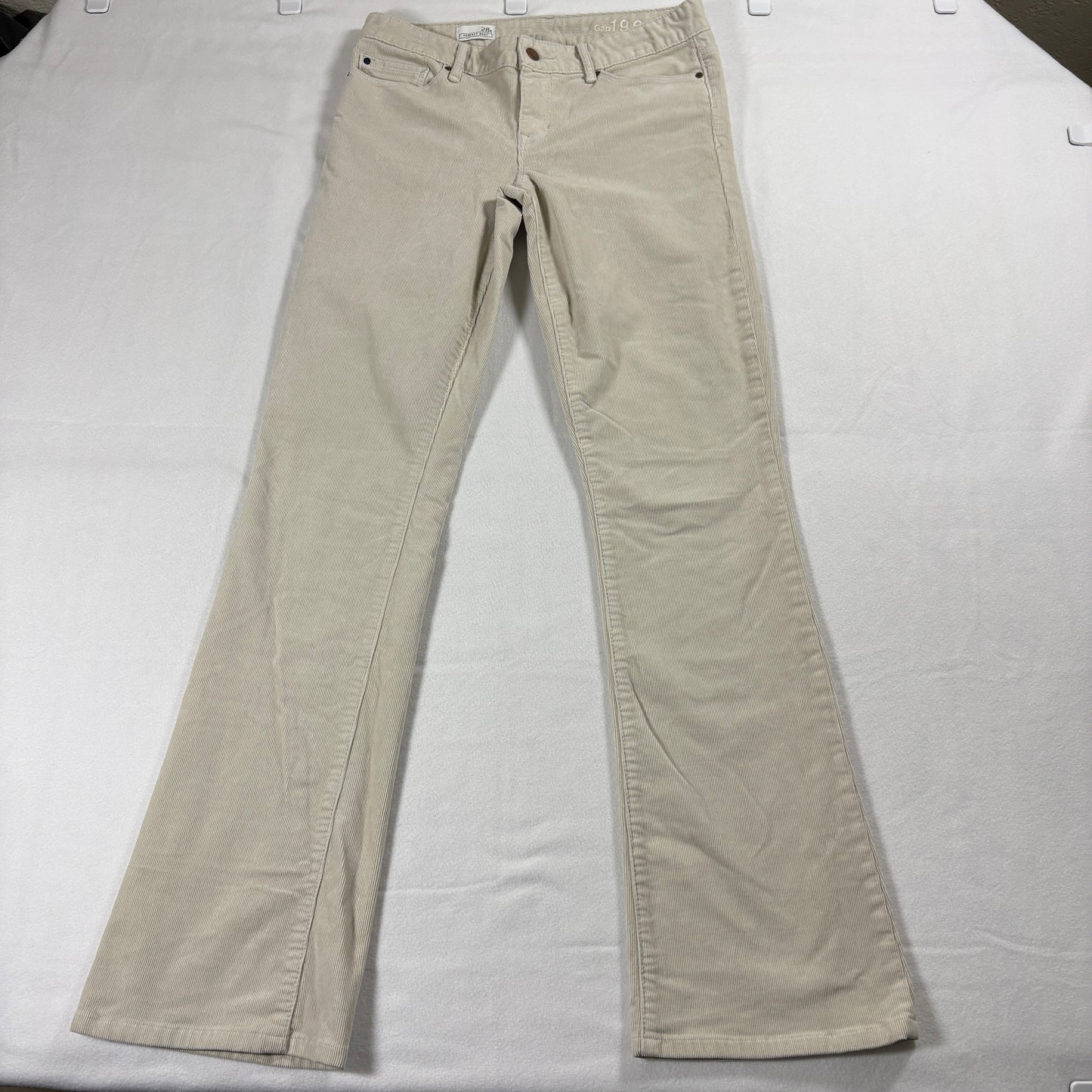 Gap 1969 Corduroy Pants Womens 28T Beige Perfect Boot Flare Y2K Retro Casual Fit