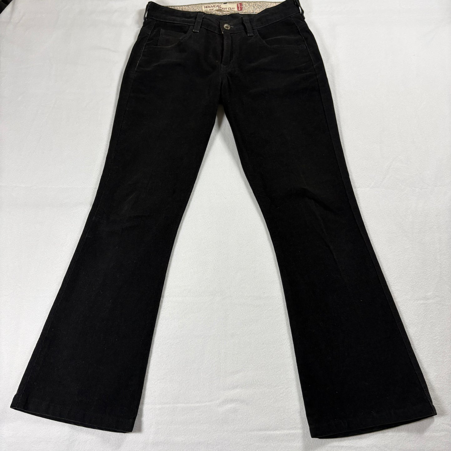 Levi’s 515 Boot Cut Pants Womens 28x29 Black Corduroy Y2K Retro Flare Stitch