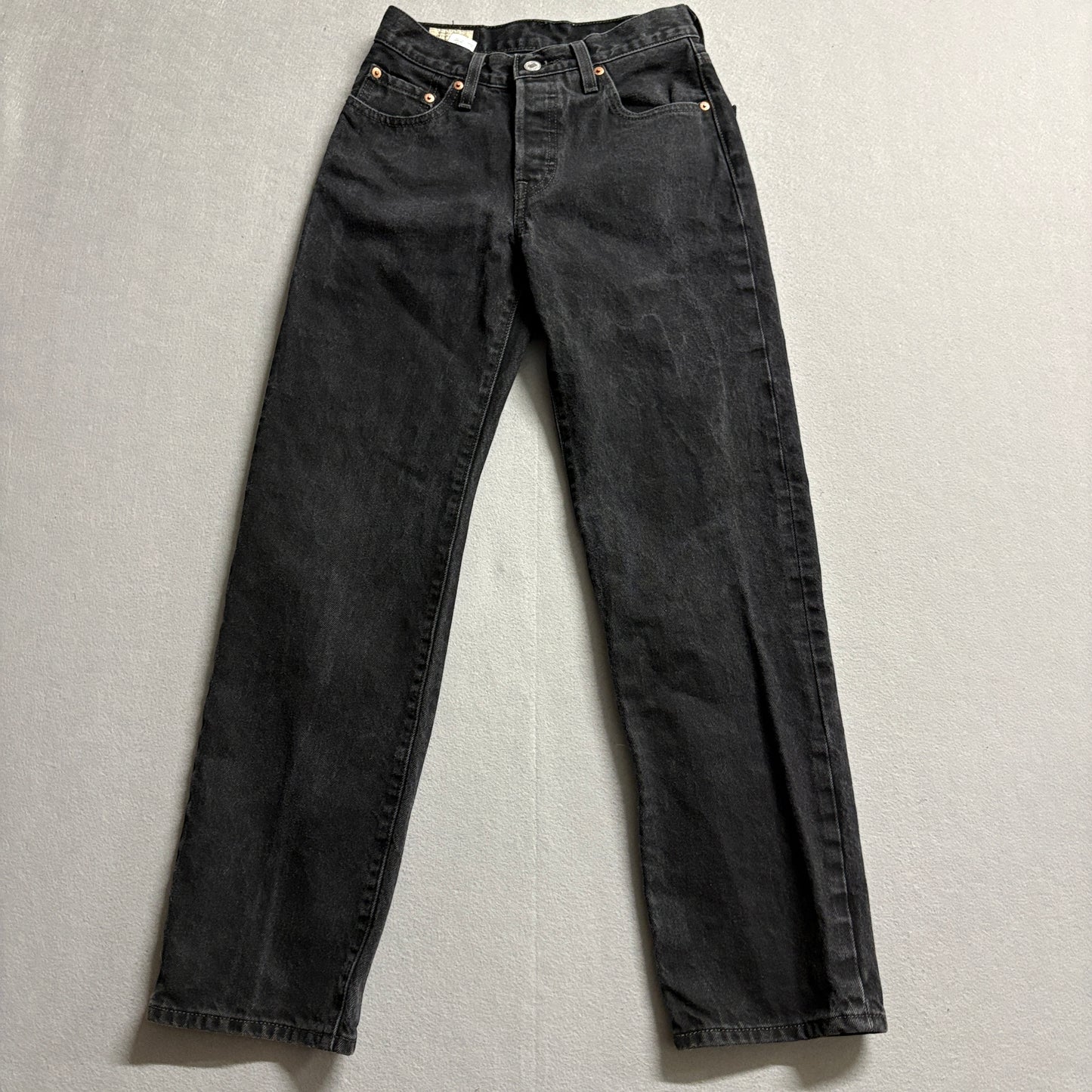Levi's 550 Relaxed Fit Black Jeans W24 L30 Straight Leg Mom Fits Like 26X28