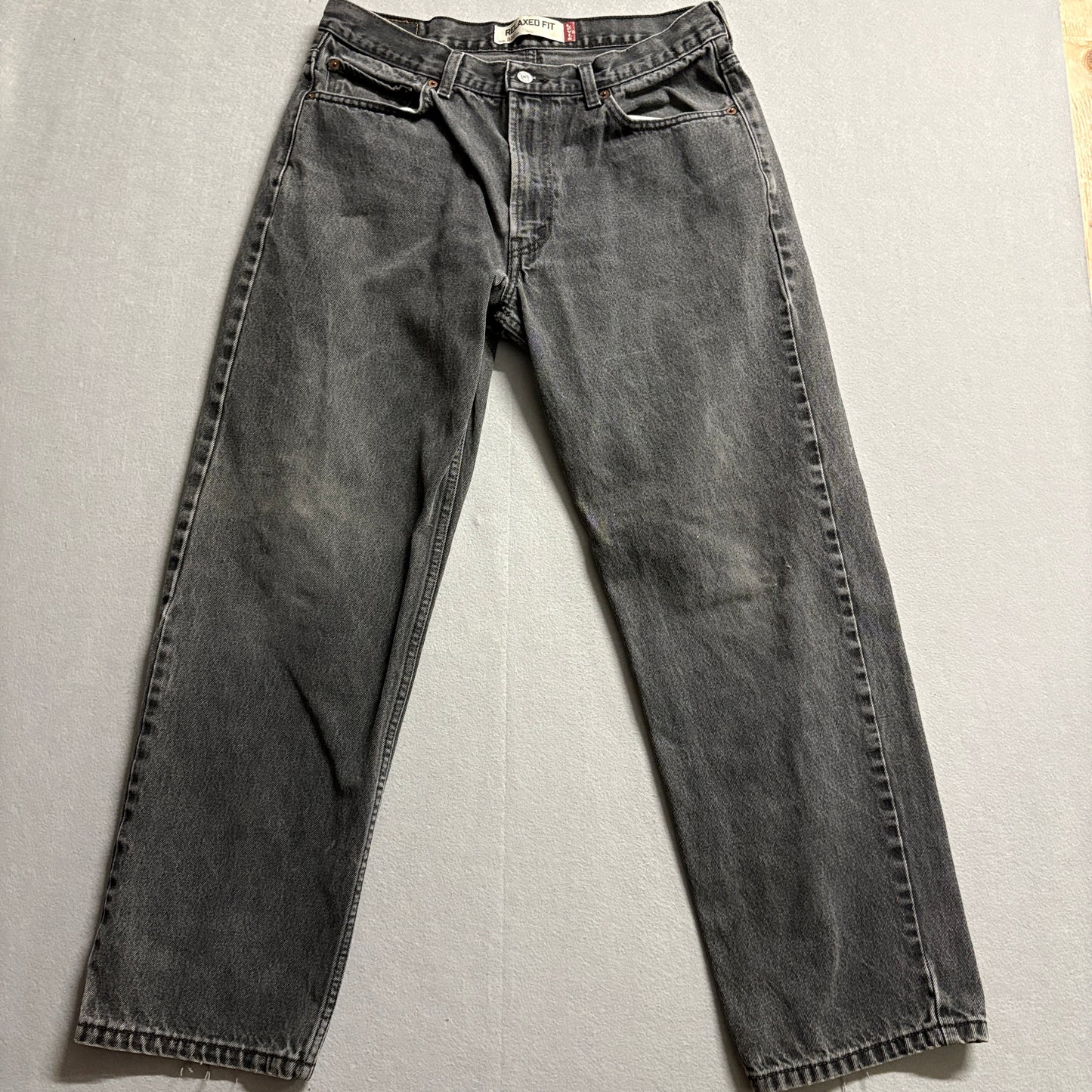 Levi's 550 Relaxed Fit Jeans 36x32 Fits Like 33X30 Gray Black Vintage Y2K
