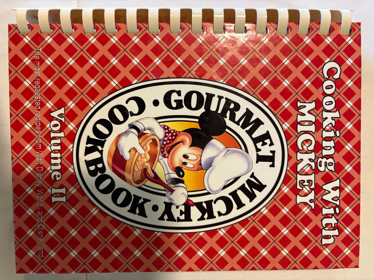 Cooking With Mickey Gourmet Cookbook Vol II Disney Recipes WDW Disneyland Spiral