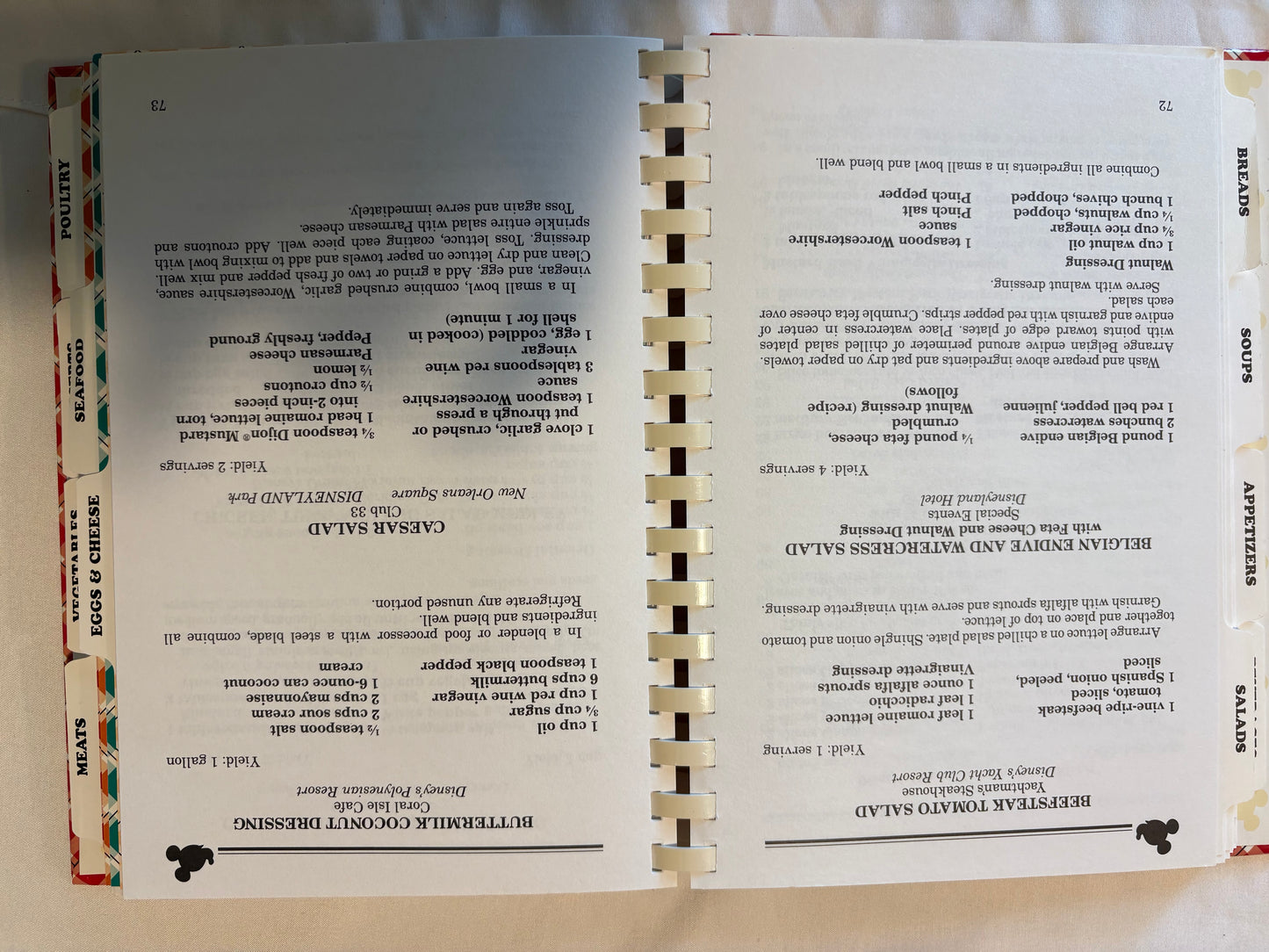 Cooking With Mickey Gourmet Cookbook Vol II Disney Recipes WDW Disneyland Spiral