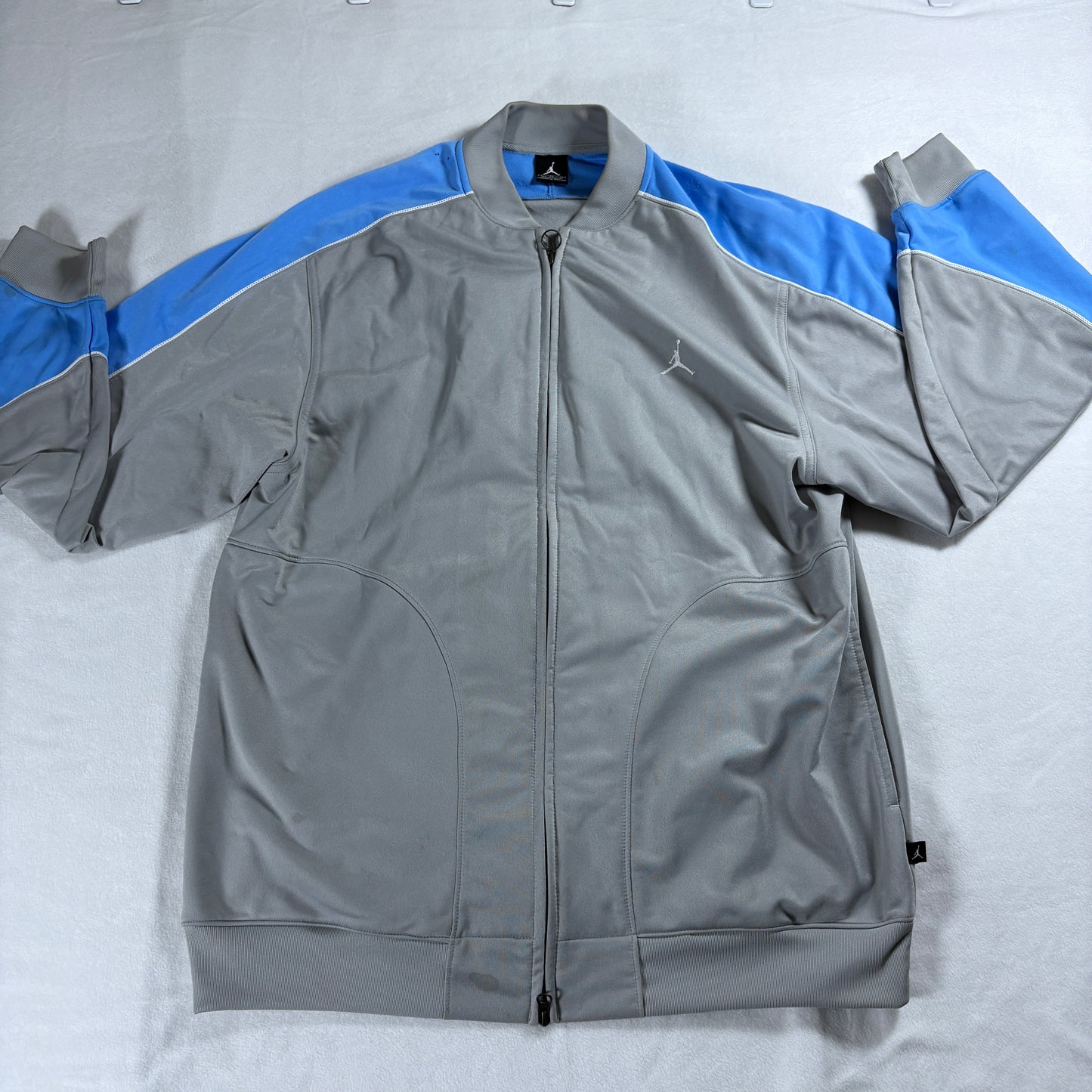 Jordan Mens XL Full Zip Track Jacket Gray Blue Jumpman Athletic Streetwear Retro