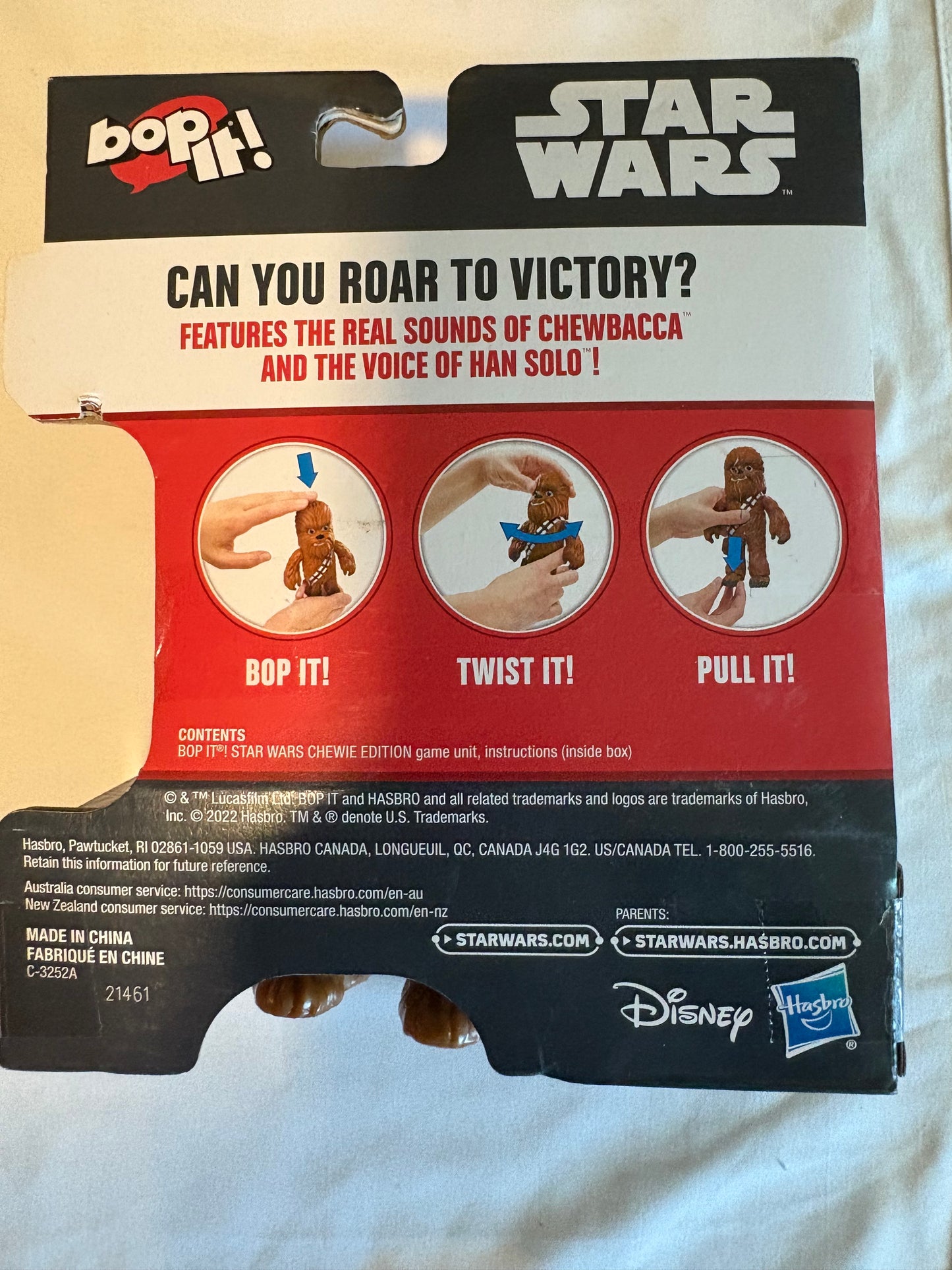 Star Wars Bop It! Chewbacca Talking Game Hasbro Disney New in Package 2019