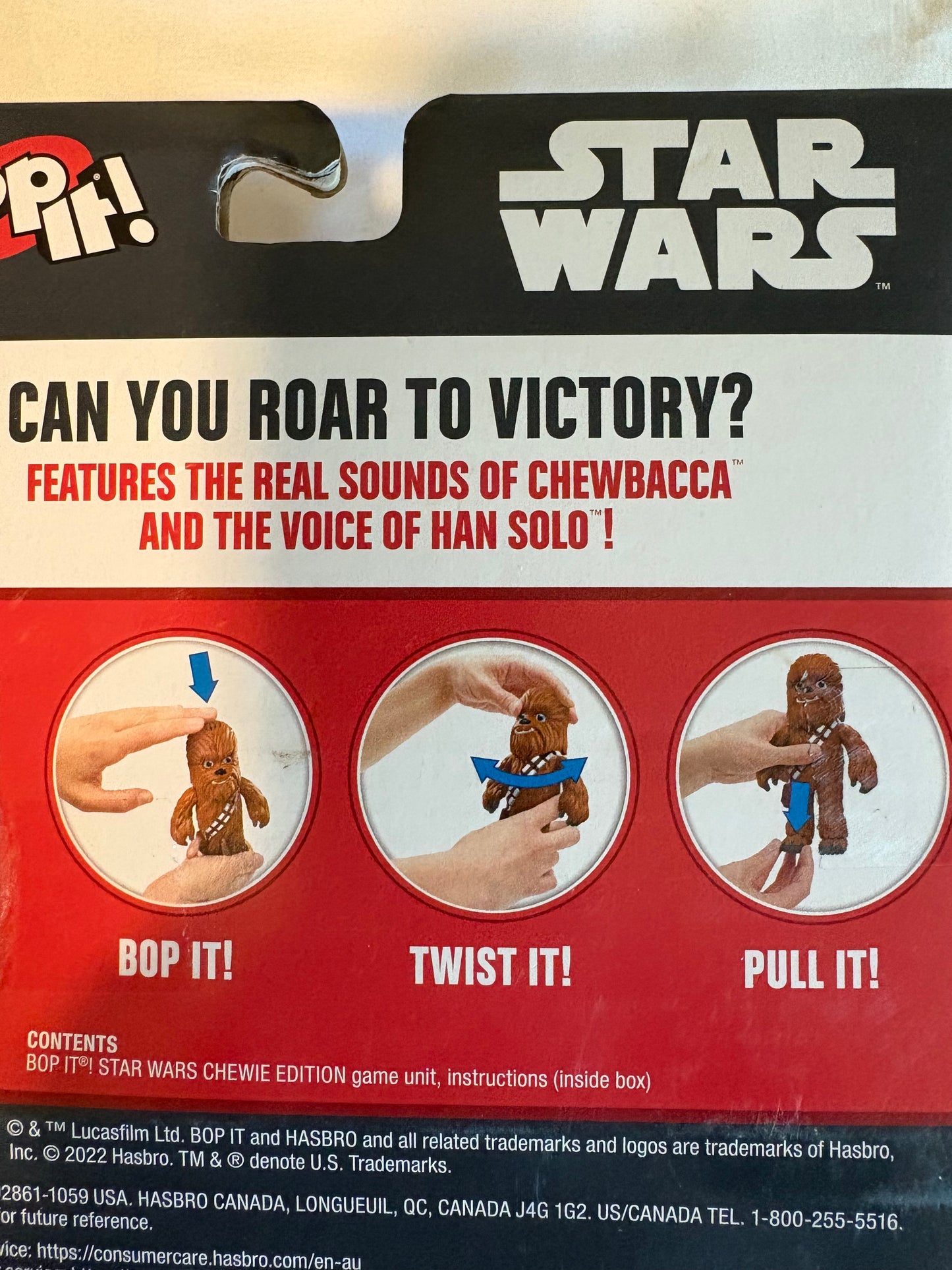 Star Wars Bop It! Chewbacca Talking Game Hasbro Disney New in Package 2019