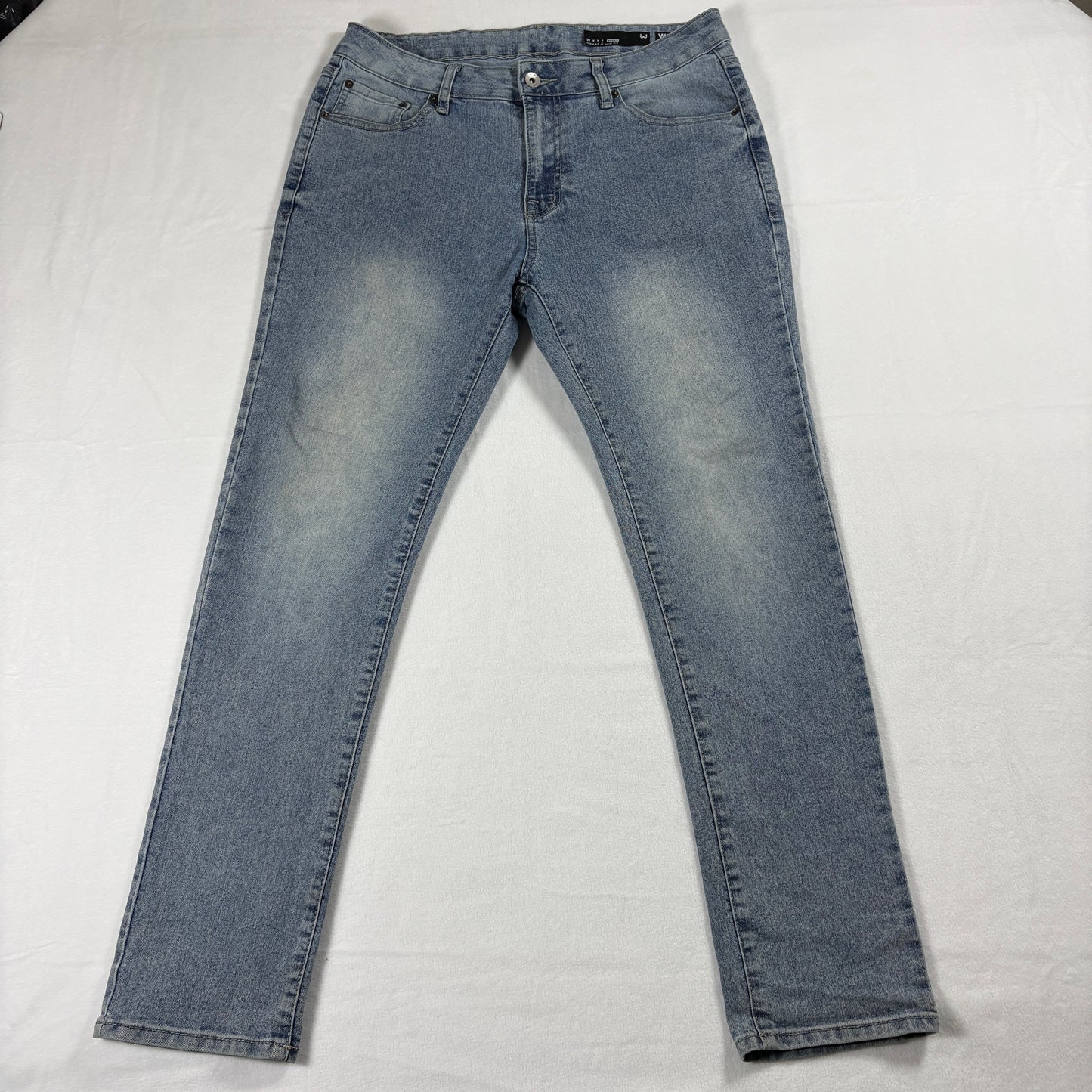 Light Wash Slim Fit Jeans Mens 32x30 Vintage Y2K Casual Denim Streetwear Style Pants