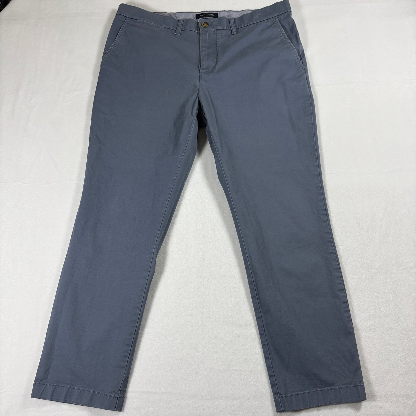 Tommy Hilfiger Slim Fit Chino Pants Mens 36x30 Blue Casual Classic Style Cotton
