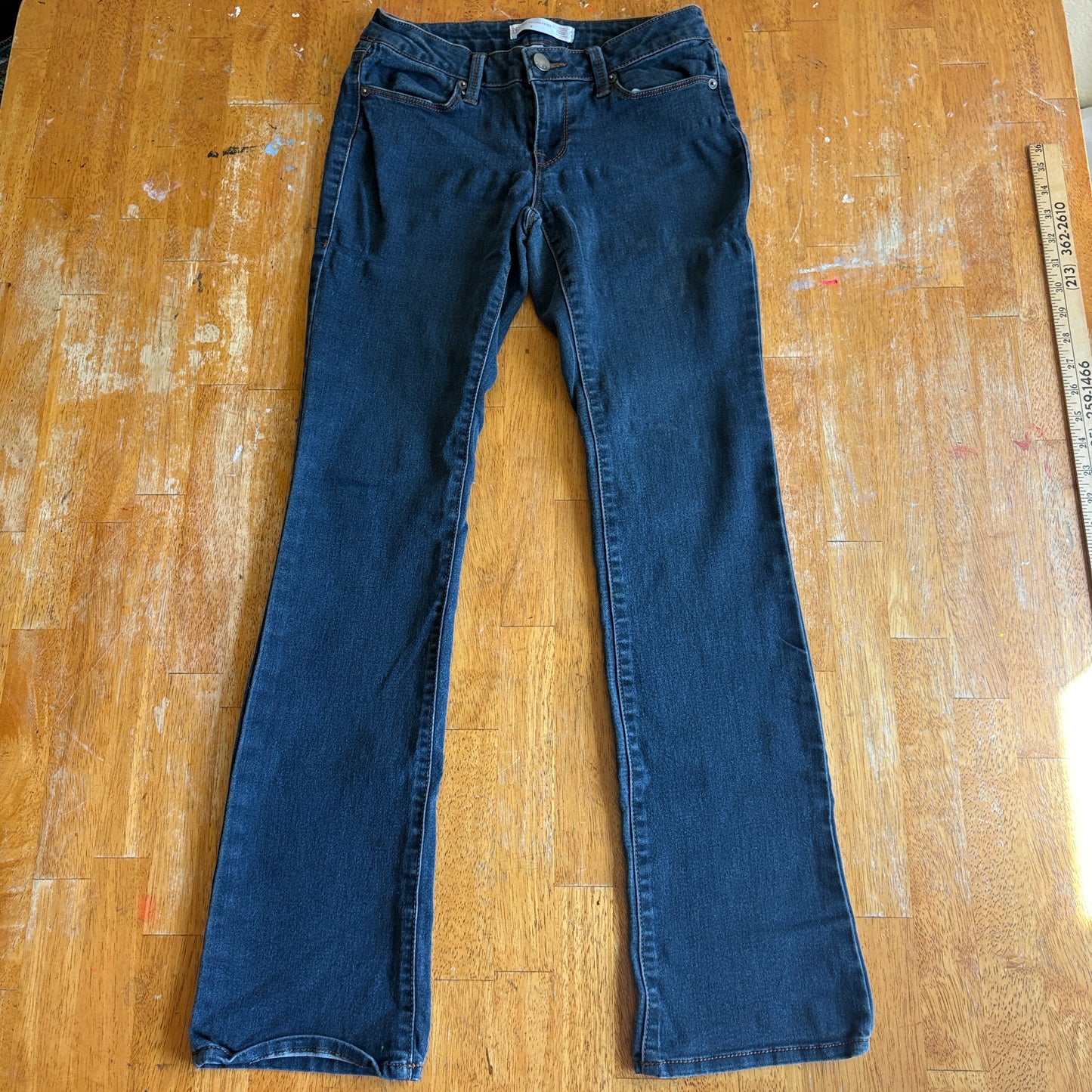 Bootcut Stretch Jeans Womens Size 5 Fits Like 26X29 Dark Wash Mid Rise Denim